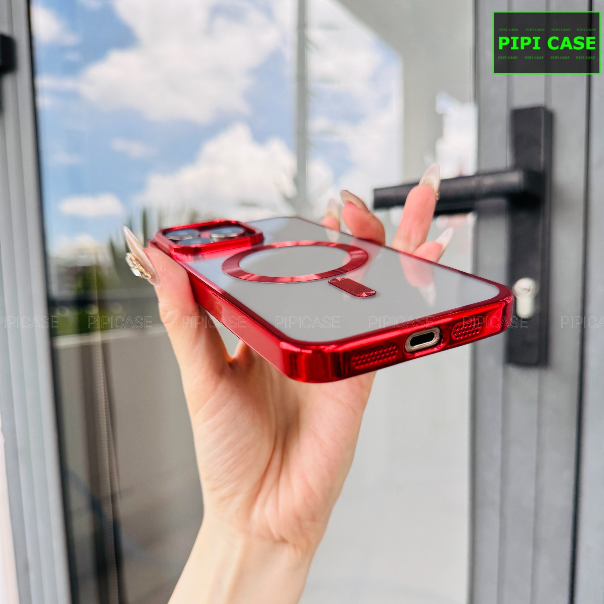 Ốp Lưng iPhone 15 Pro Max - Ticker - Đỏ