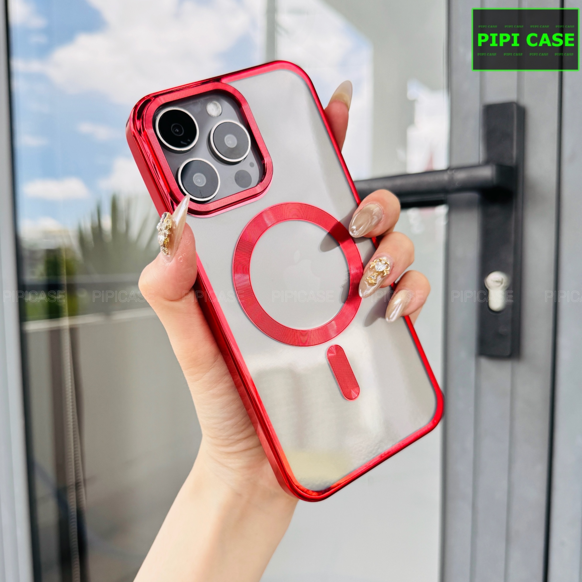 Ốp Lưng iPhone 15 Pro Max - Ticker - Đỏ