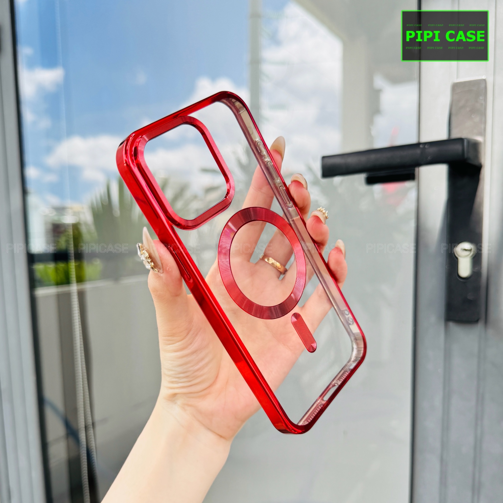 Ốp Lưng iPhone 15 Pro Max - Ticker - Đỏ