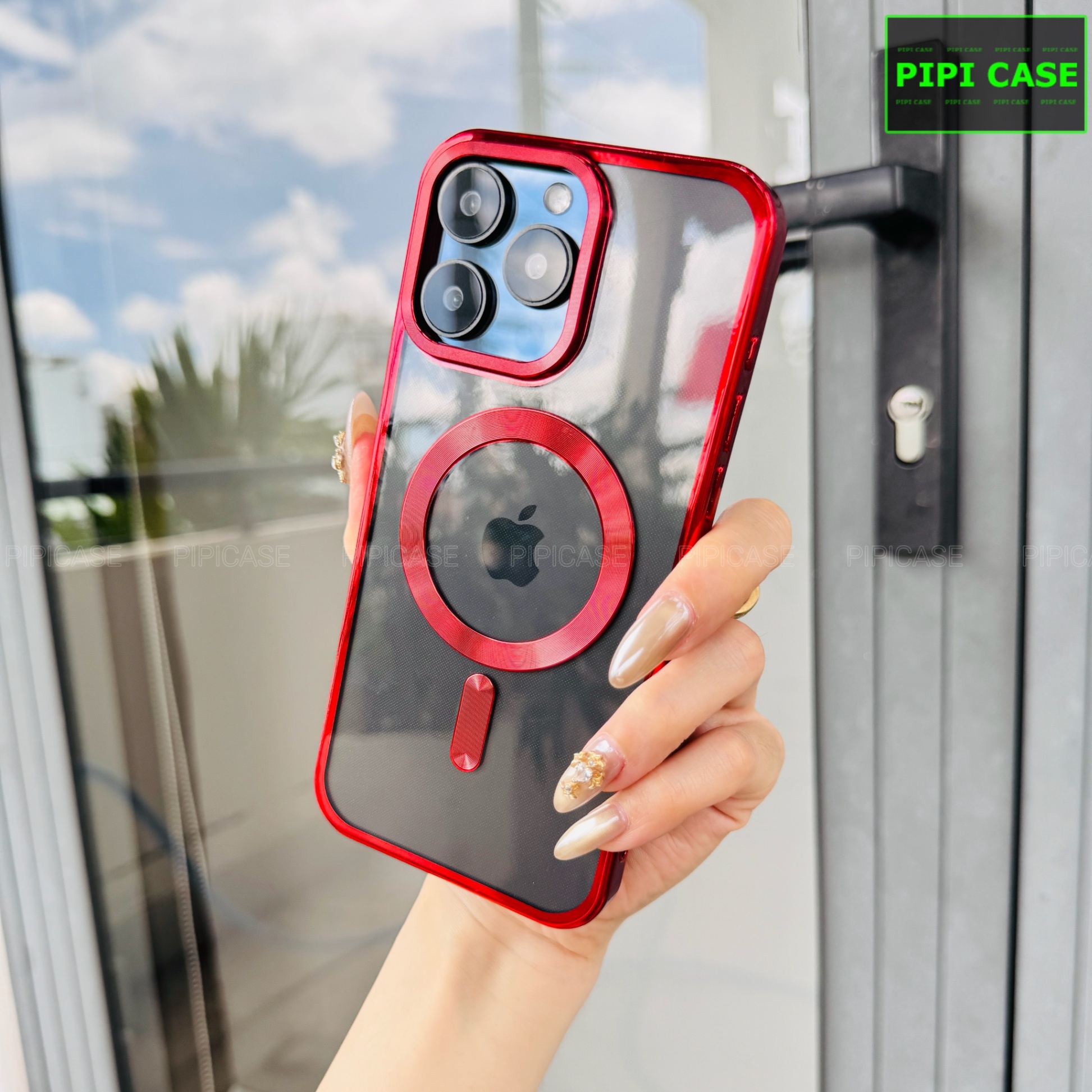 Ốp Lưng iPhone 15 Pro Max - Ticker - Đỏ