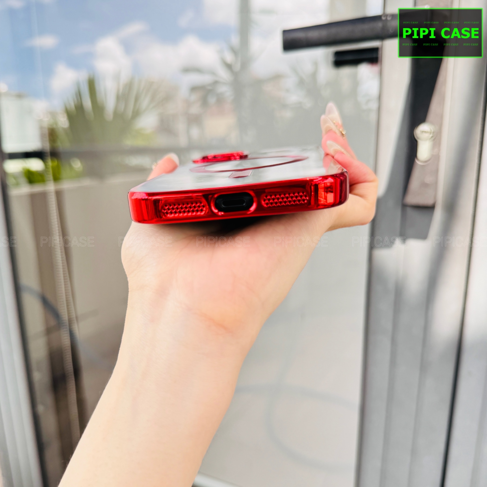 Ốp Lưng iPhone 15 Pro Max - Ticker - Đỏ