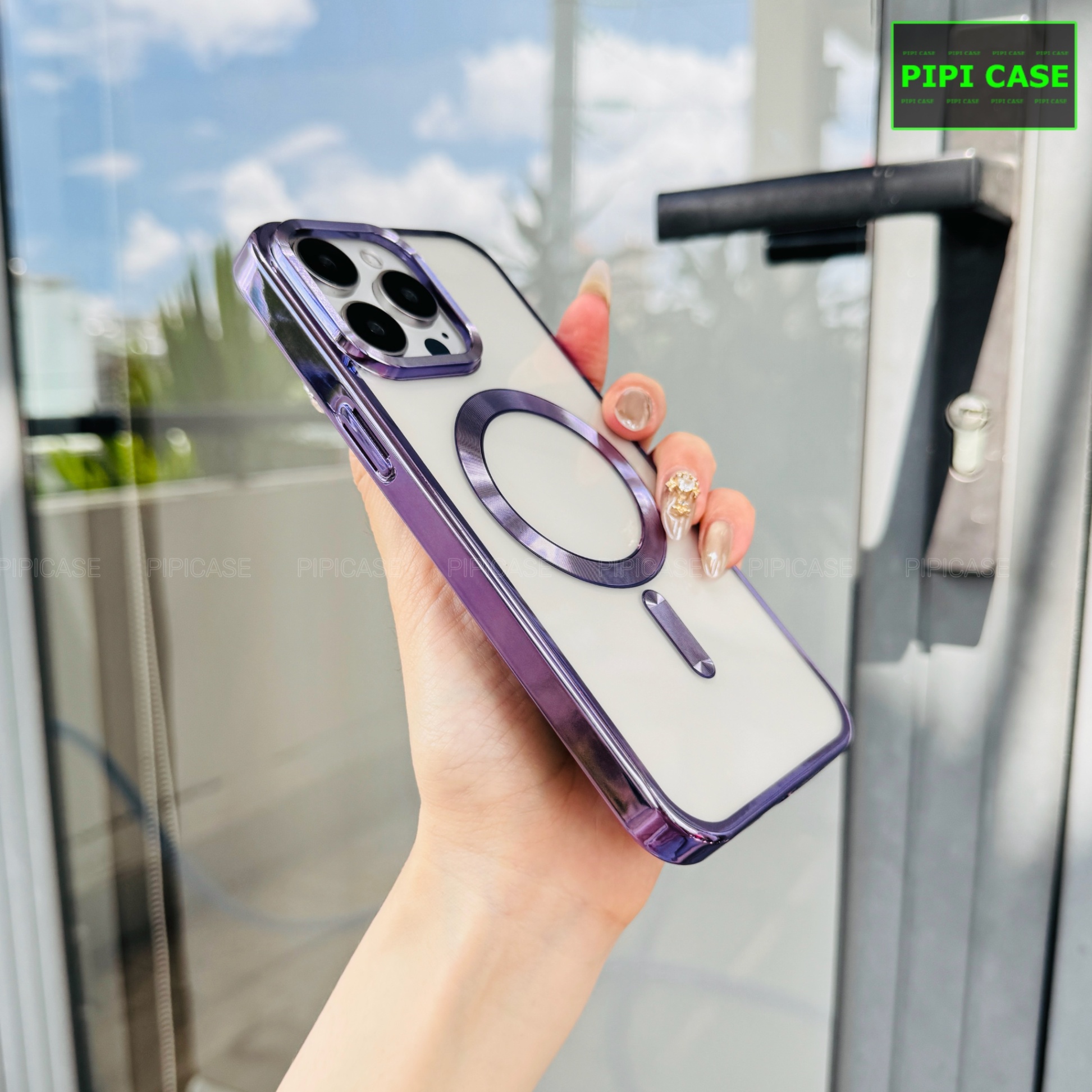 Ốp Lưng iPhone 15 Pro Max - Ticker - Tím