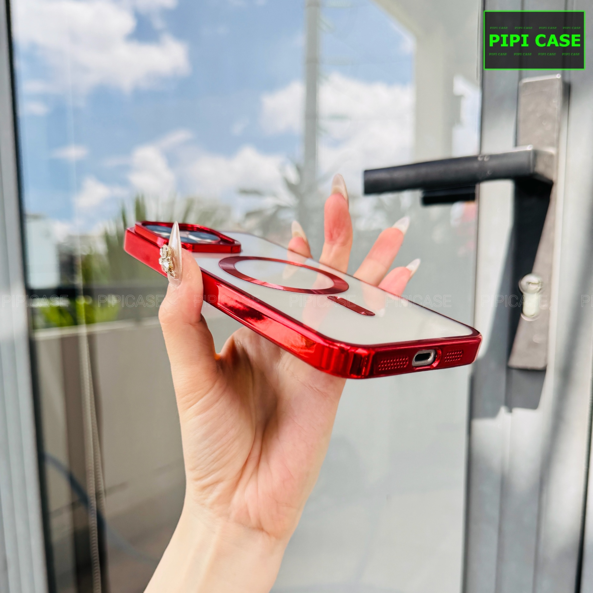 Ốp Lưng iPhone 15 Pro Max - Ticker - Đỏ
