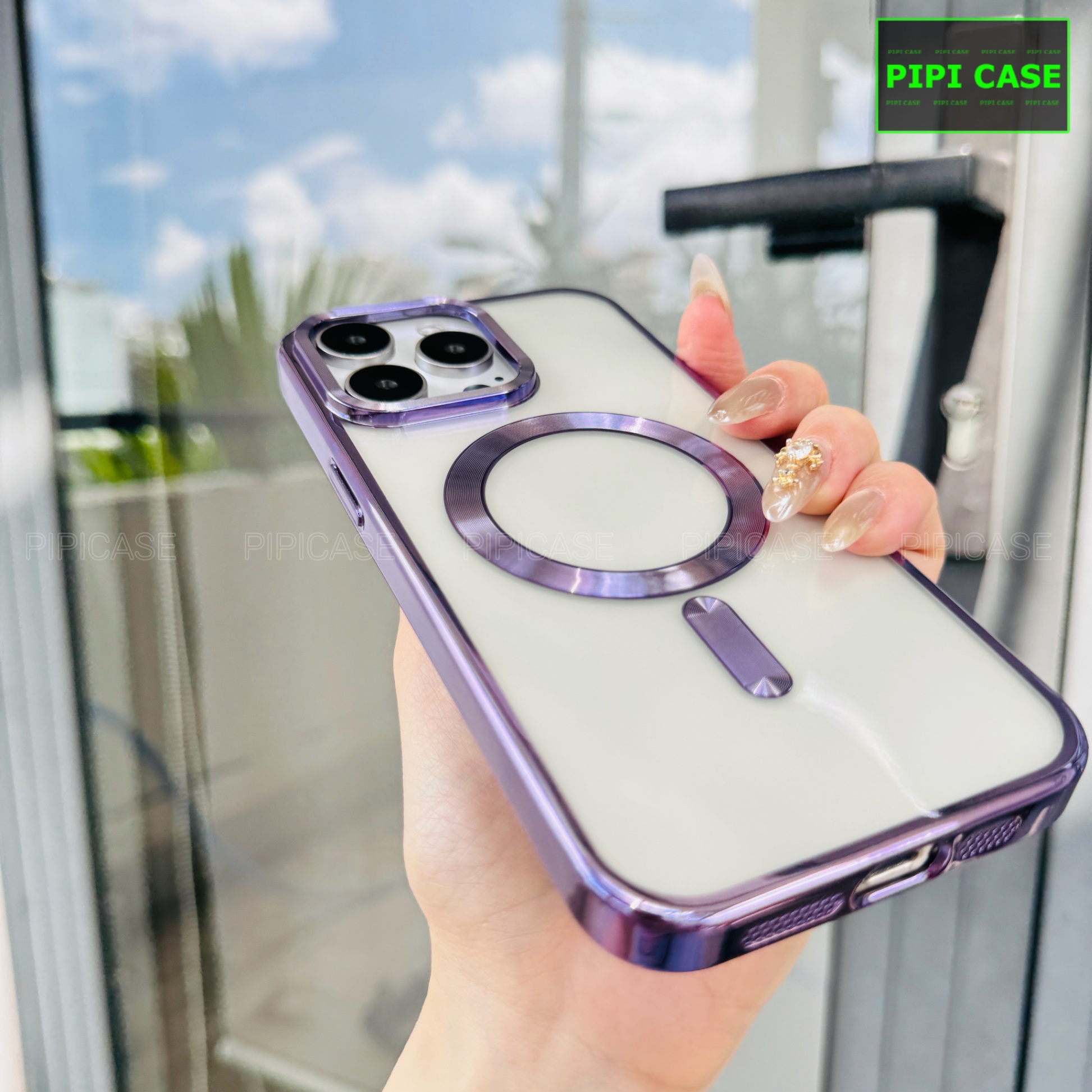 Ốp Lưng iPhone 15 Pro Max - Ticker - Tím