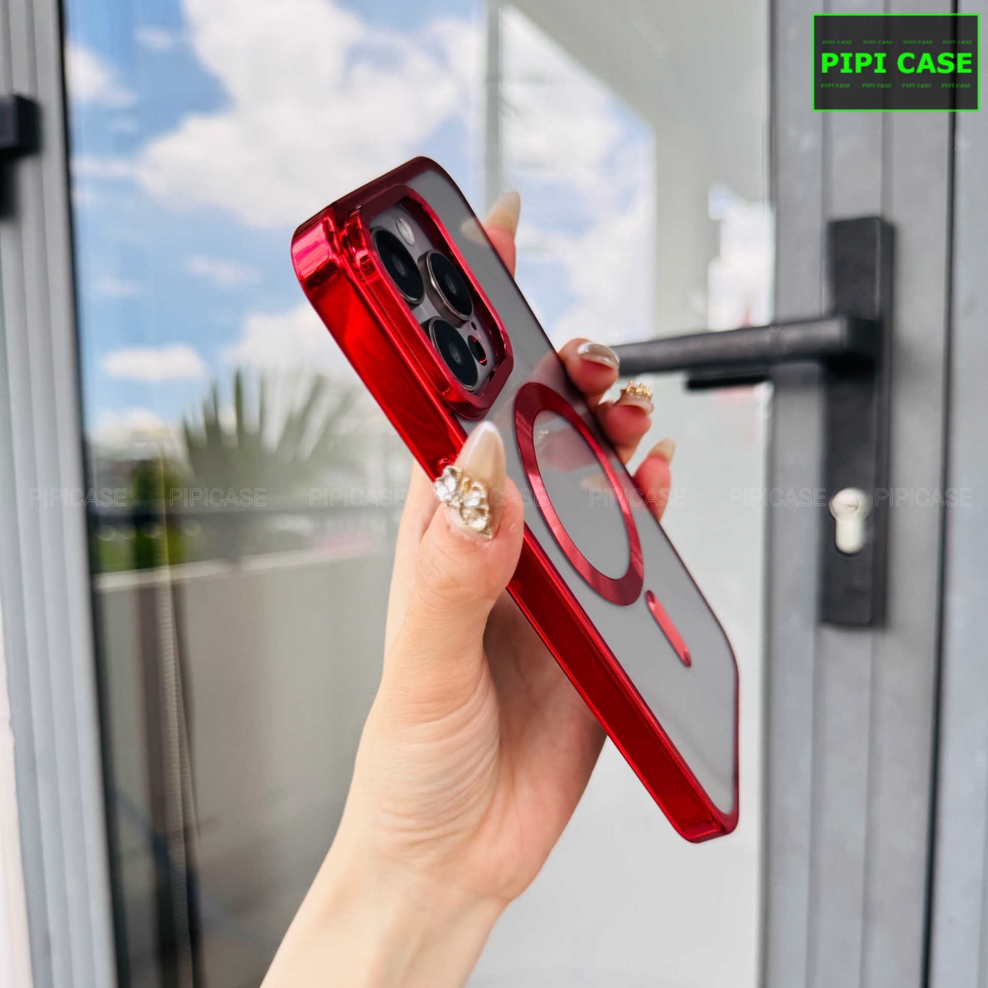 Ốp Lưng iPhone 15 Pro Max - Ticker - Đỏ