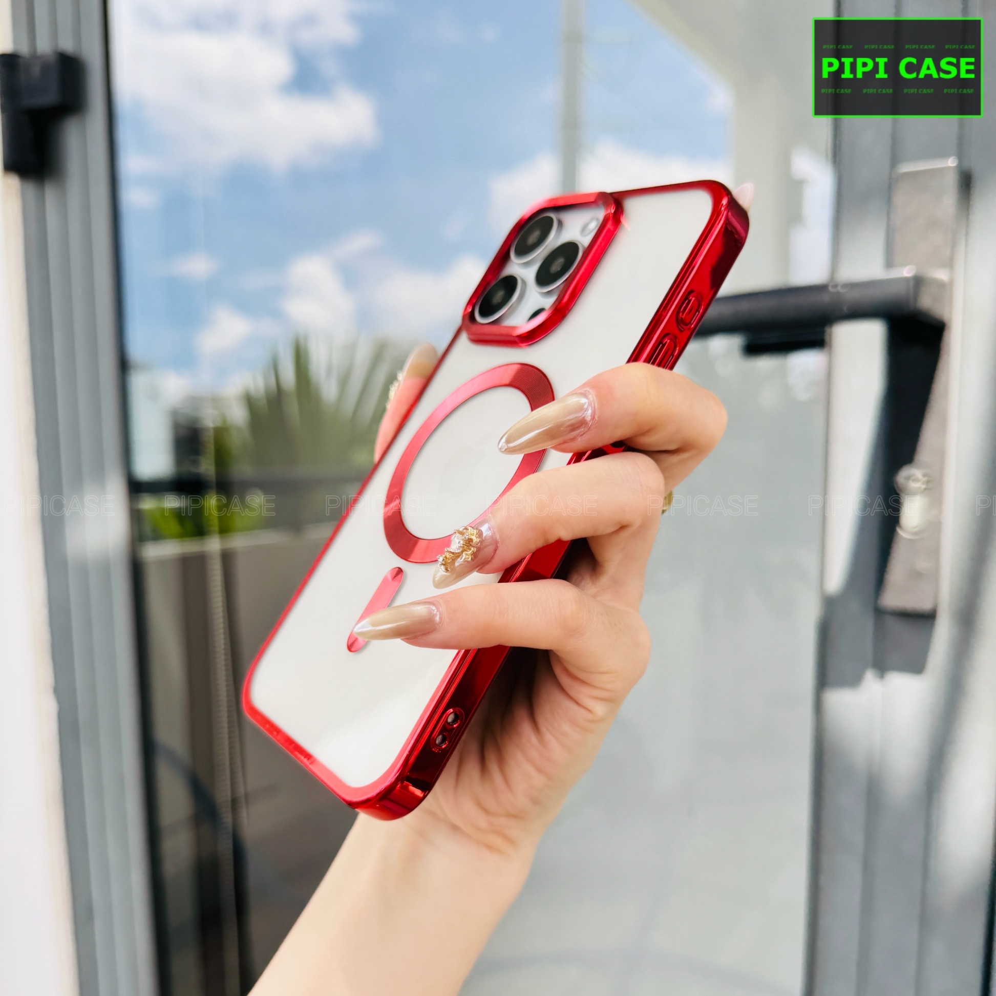 Ốp Lưng iPhone 15 Pro Max - Ticker - Đỏ