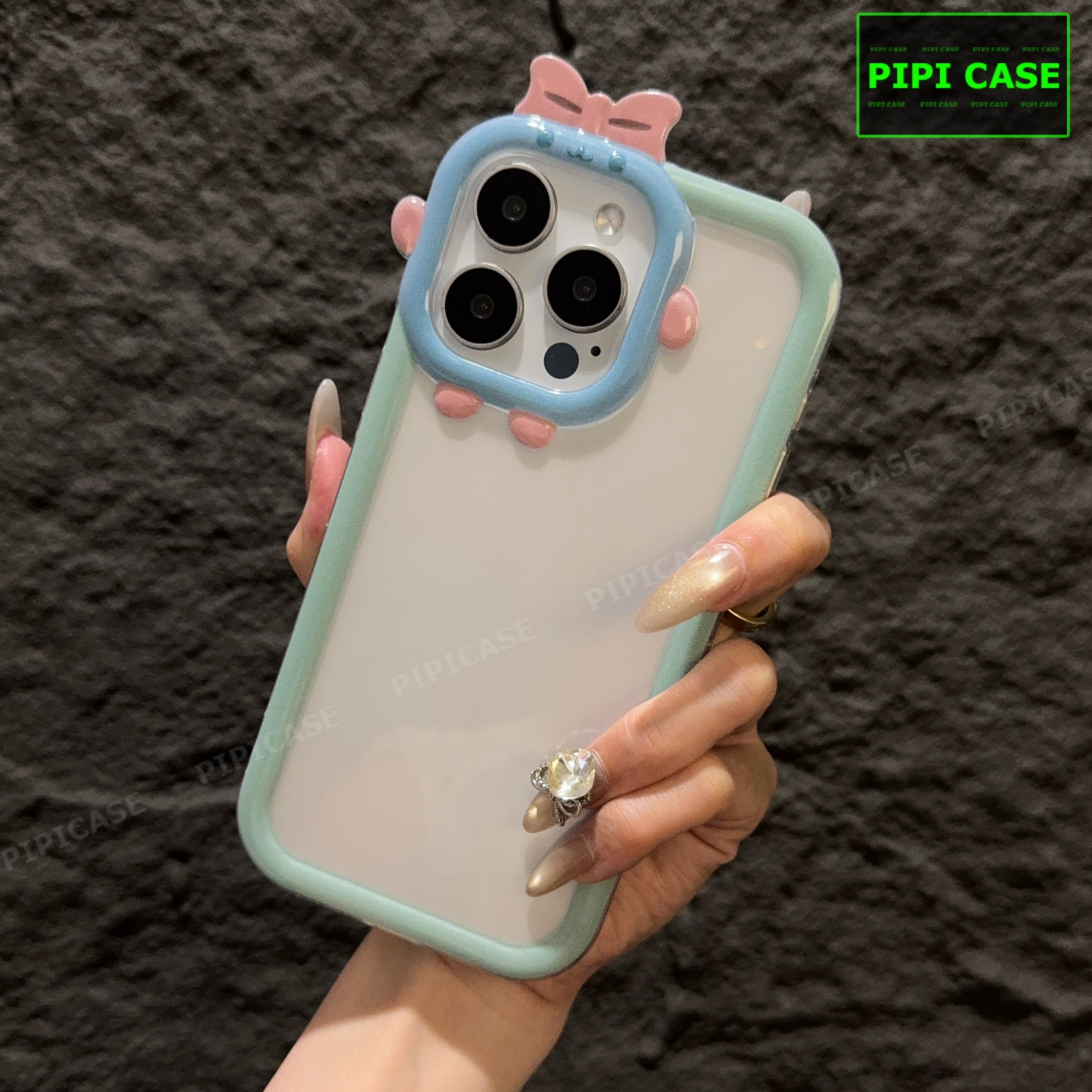 Ốp Lưng iPhone 15 Pro Max - Chic Cute - Xanh Mint