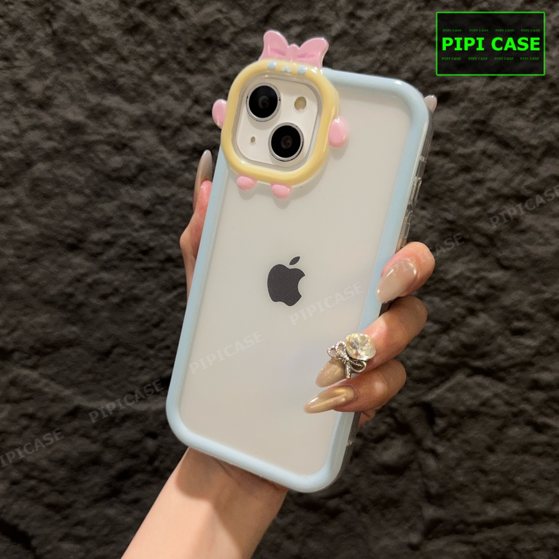 Ốp Lưng iPhone 14 - Chic Cute - Xanh Nhạt