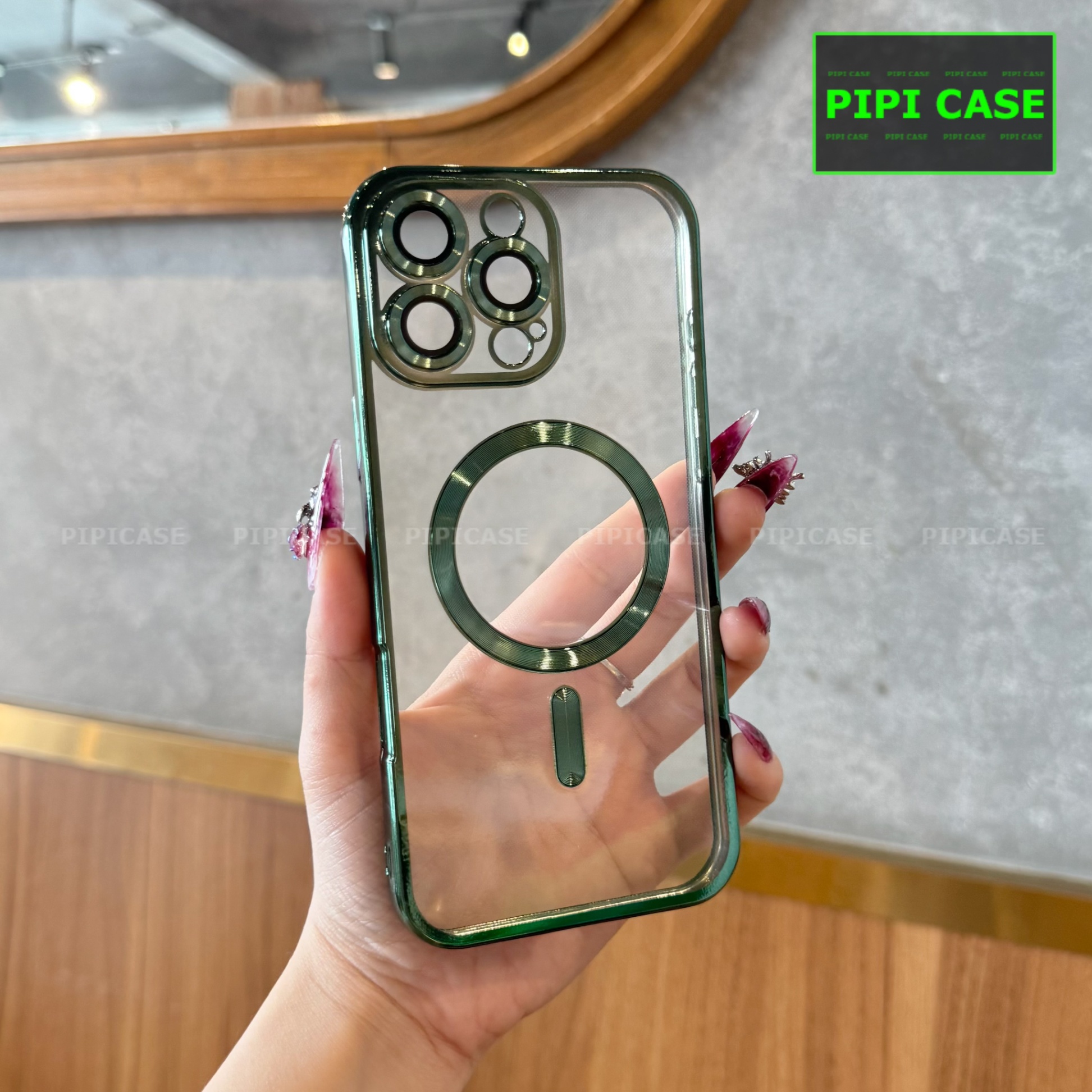 Ốp Lưng iPhone 15 Pro Max - VCA - Xanh Lá