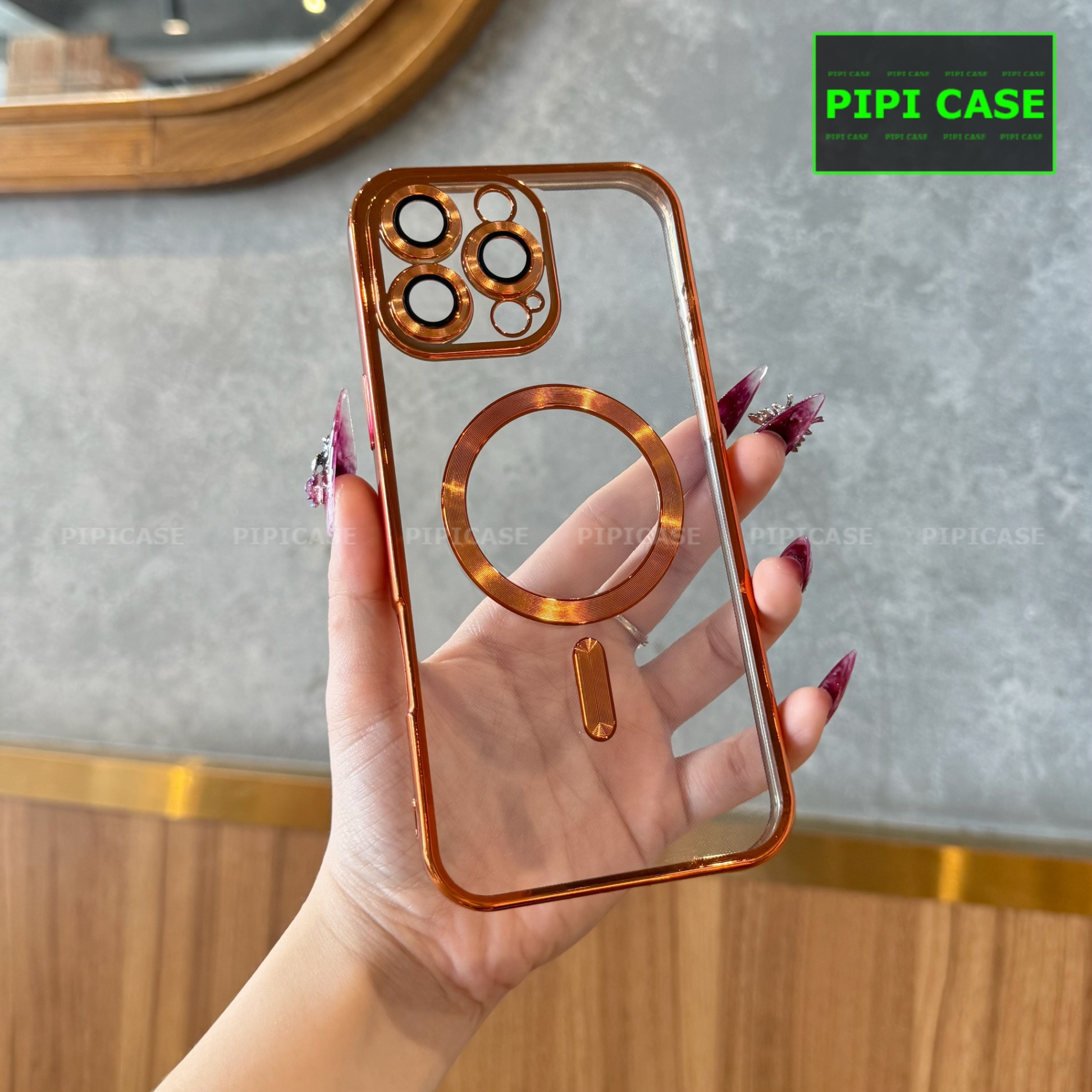 Ốp Lưng iPhone 15 Pro Max - VCA - Cam