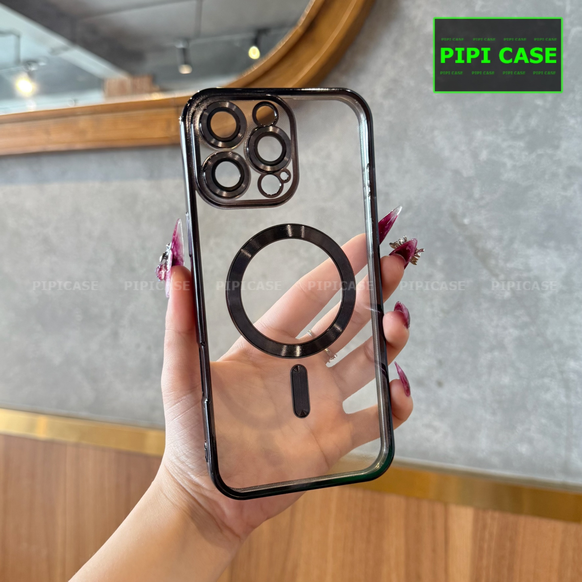 Ốp Lưng iPhone 15 Pro Max - VCA - Đen