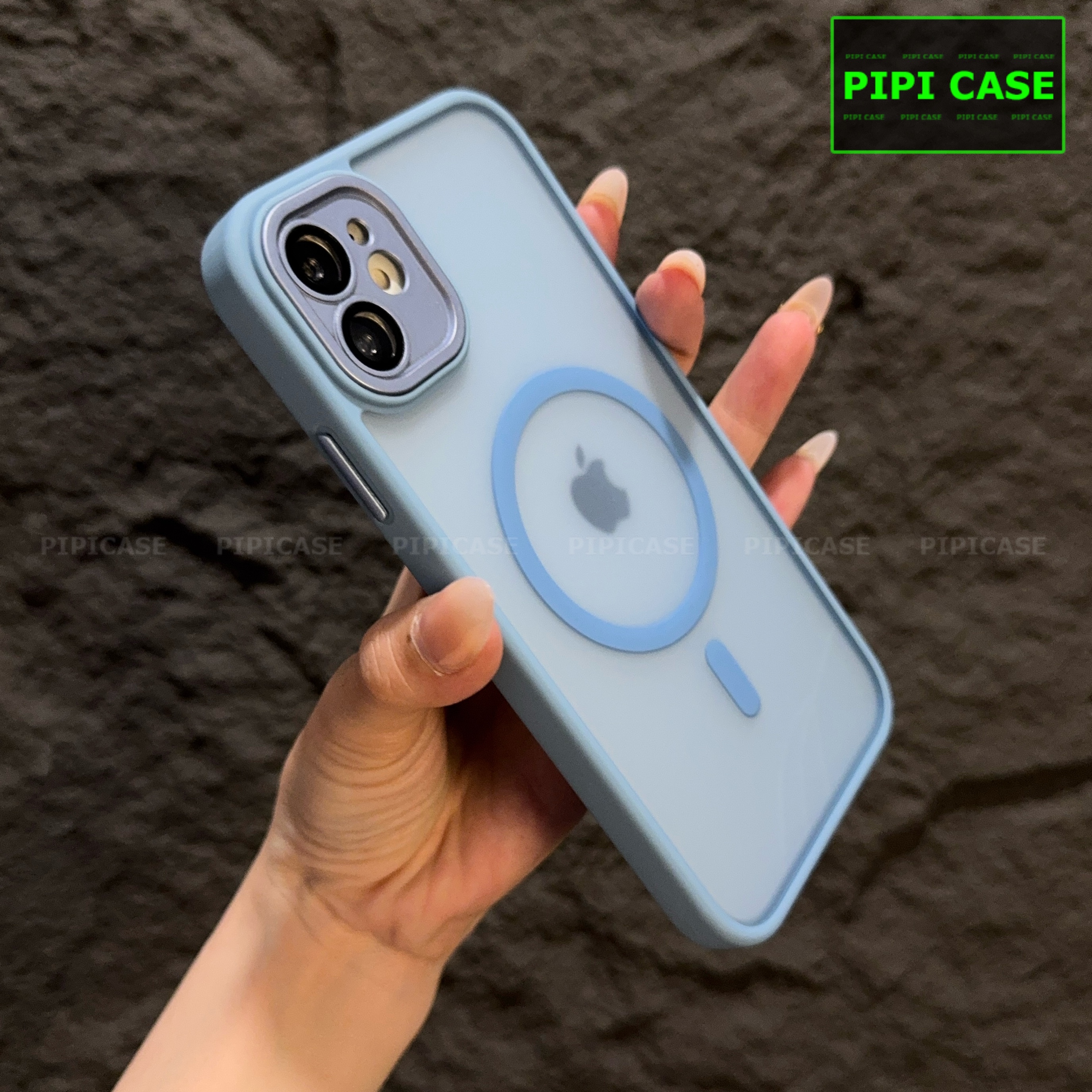 Ốp Lưng iPhone 12 - Kao - Xanh Nhạt