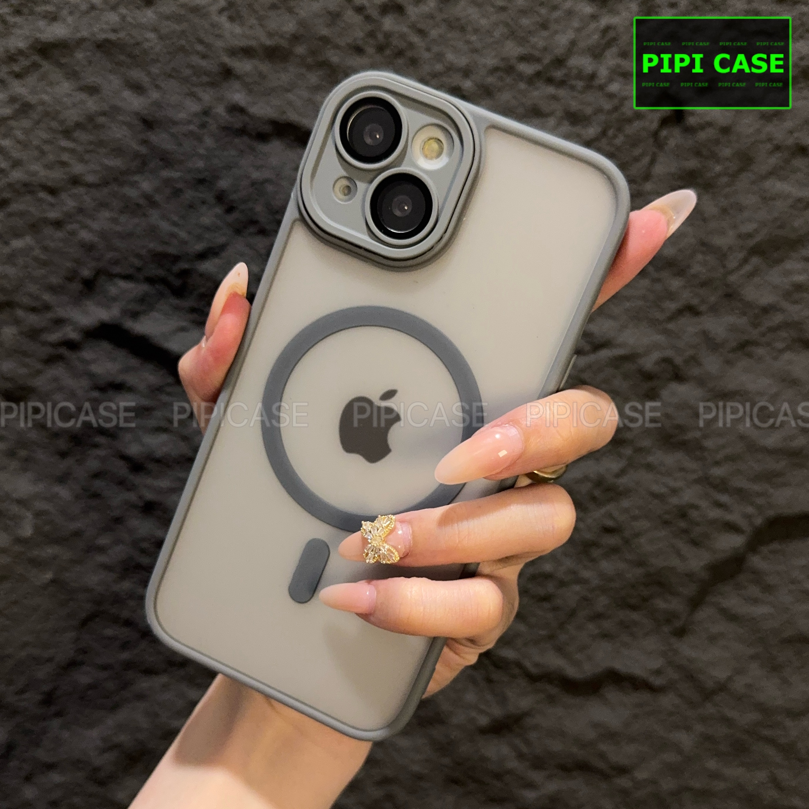 Ốp Lưng iPhone 13 - Kao - Xám