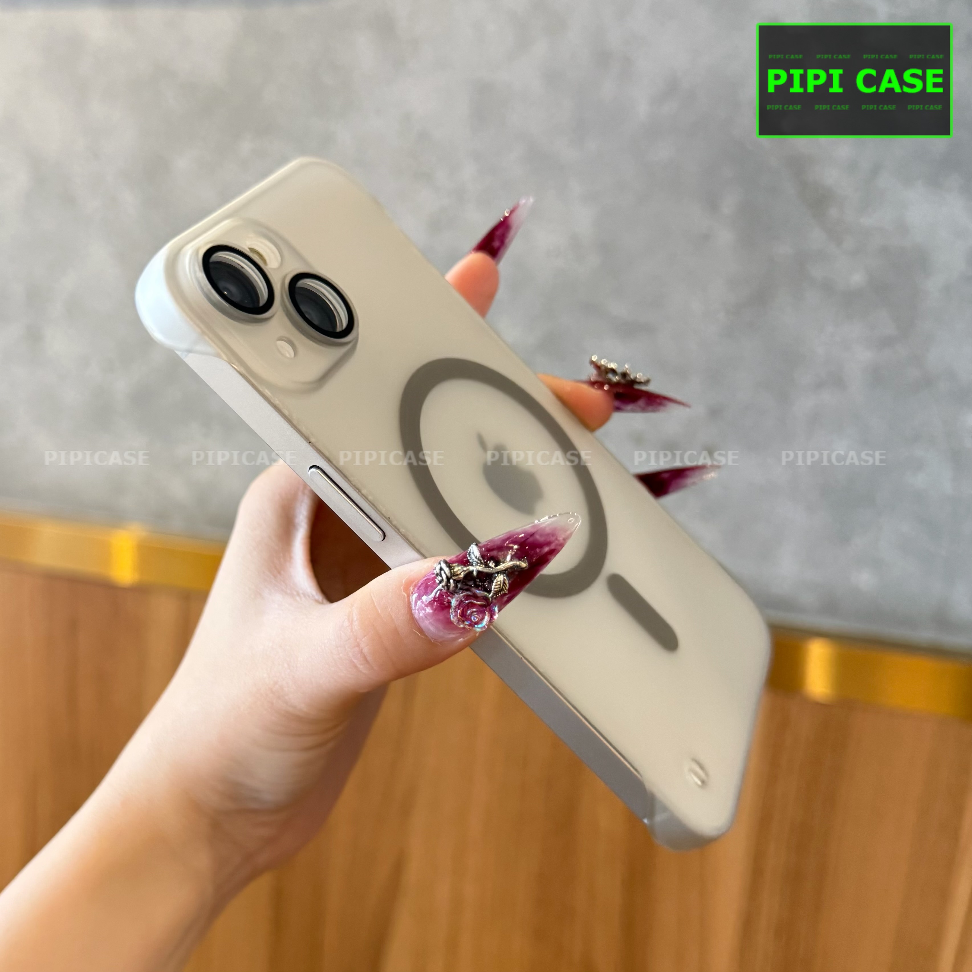 Ốp Lưng iPhone 14 - Chicky - Xám