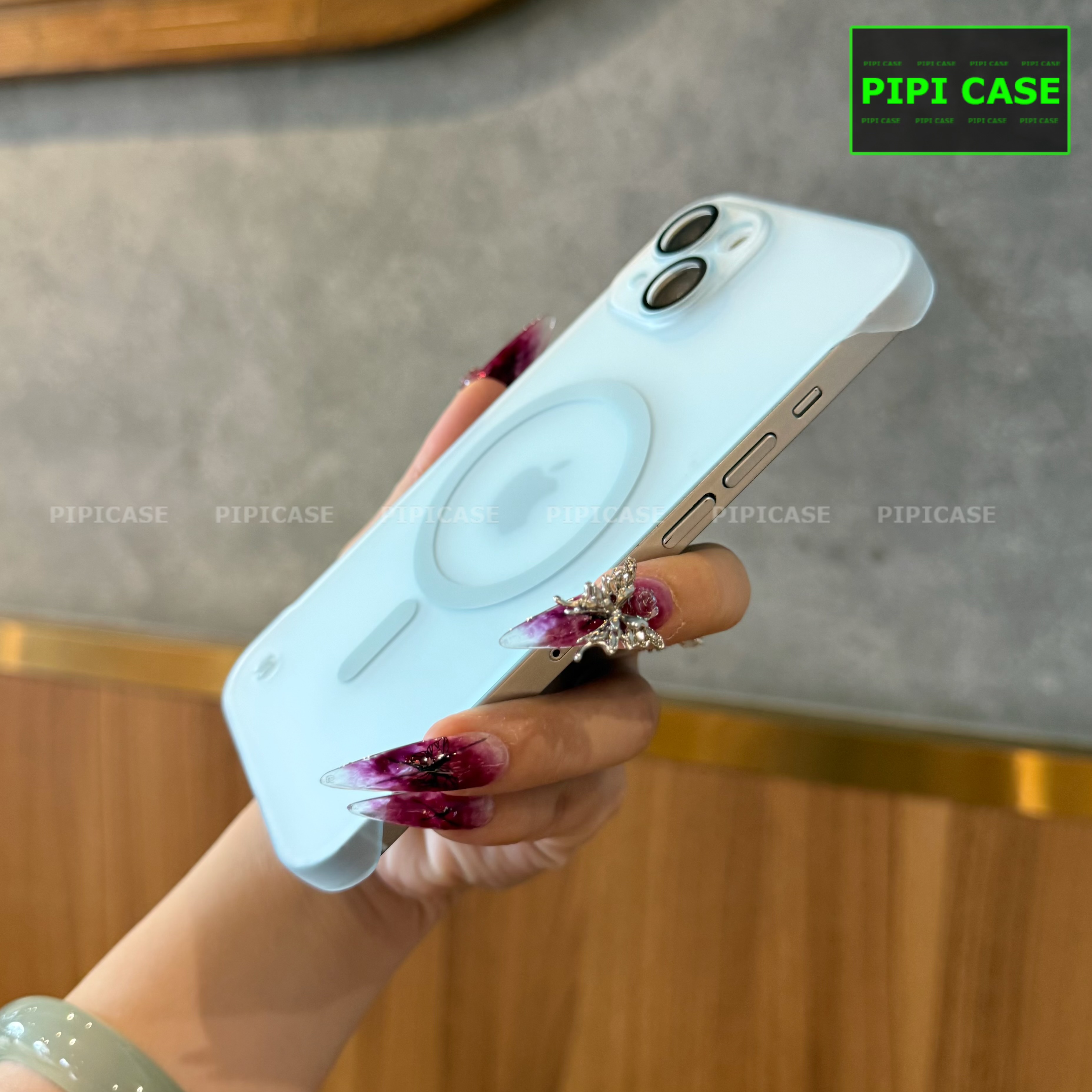 Ốp Lưng iPhone 14 - Chicky - Xanh Nhạt