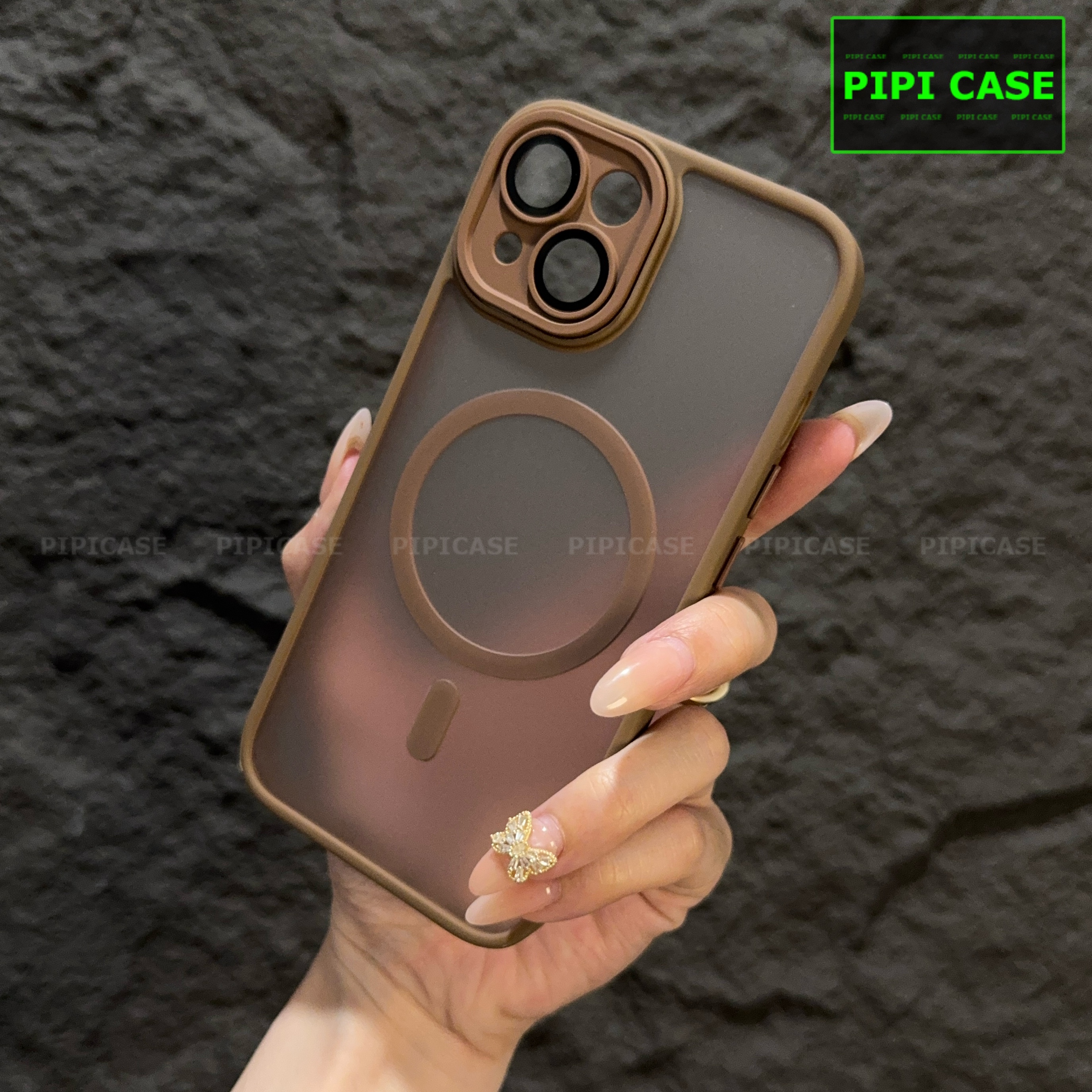 Ốp Lưng iPhone 14 - Kao - Nâu