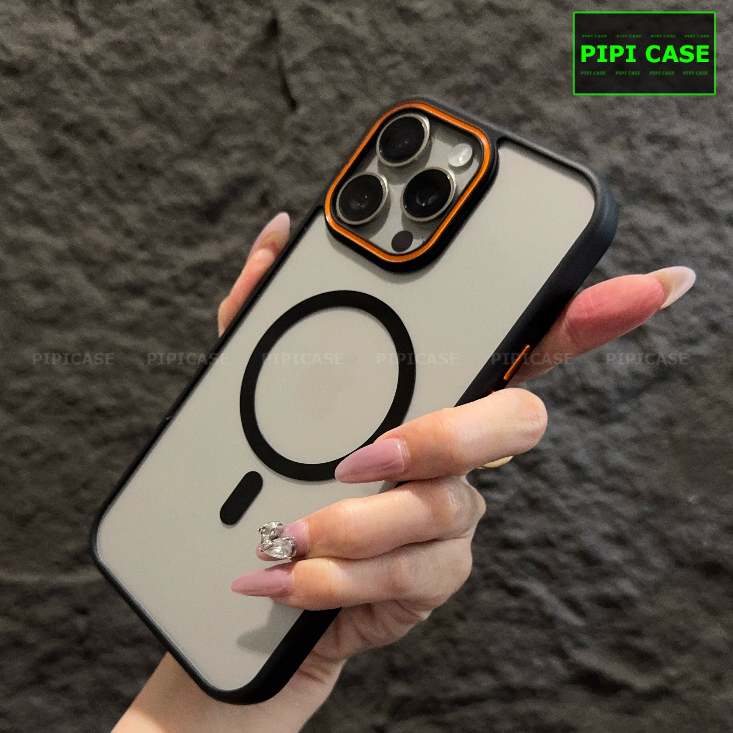 Ốp Lưng iPhone 15 Pro - KM Color - Đen