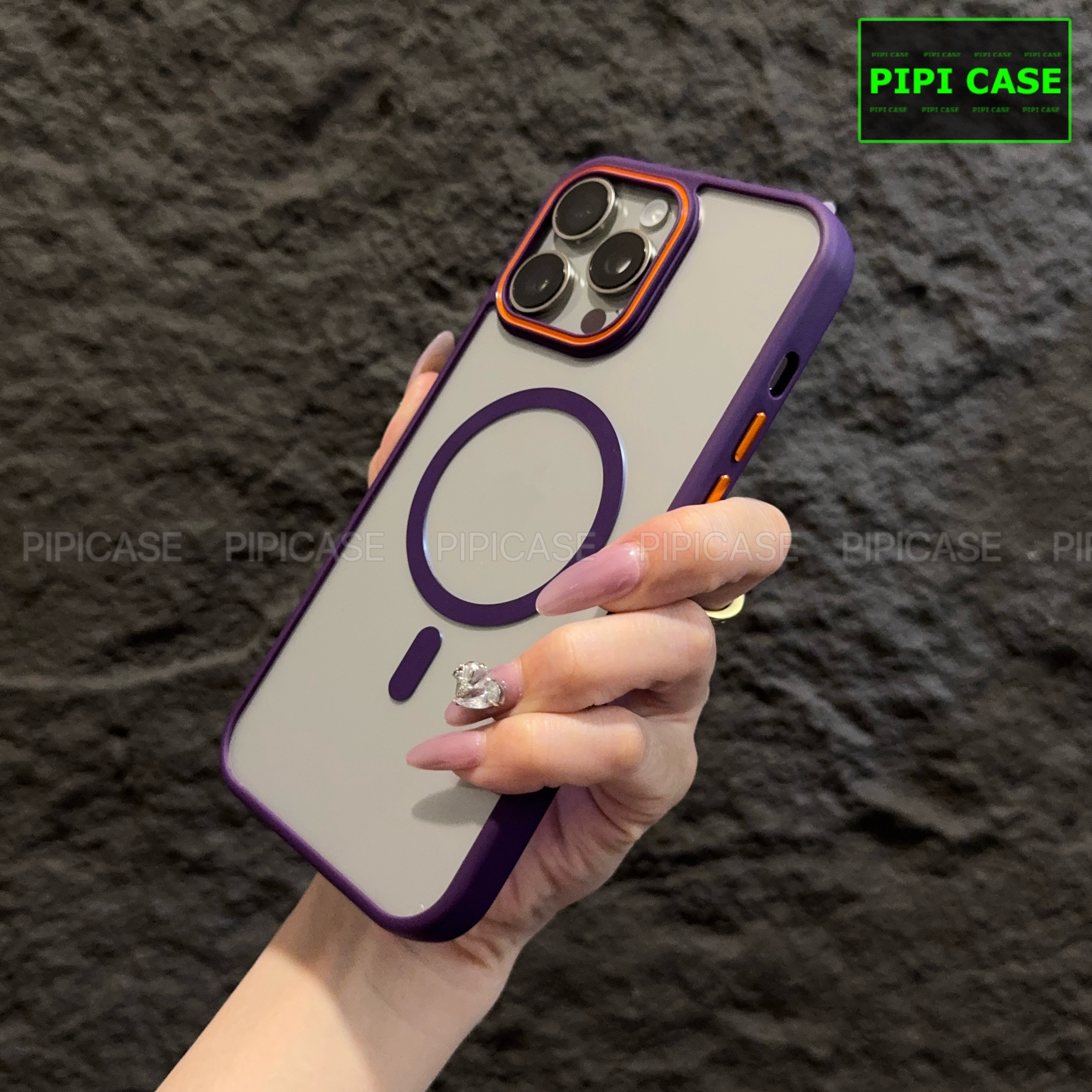 Ốp Lưng iPhone 15 Pro - KM Color - Tím