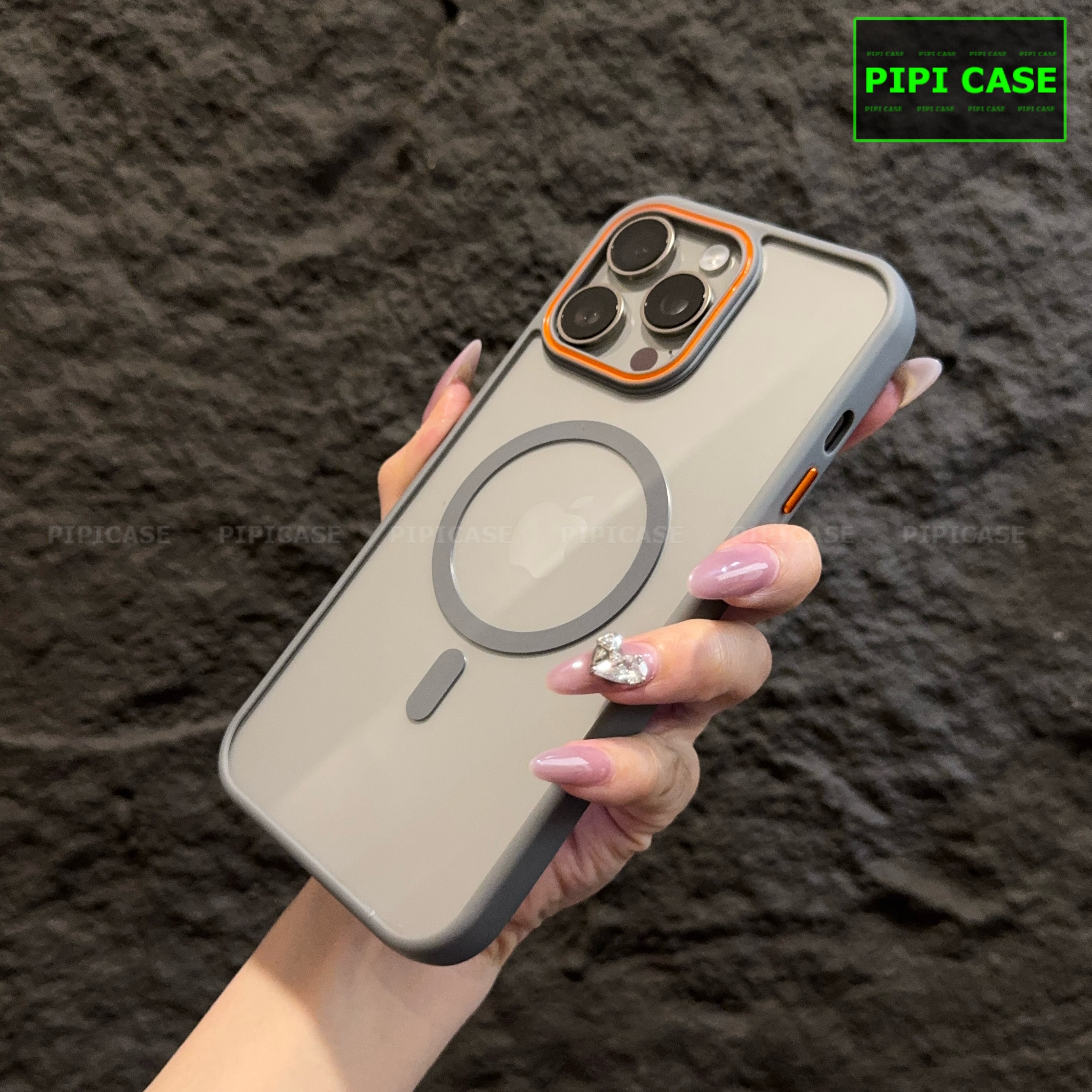 Ốp Lưng iPhone 15 Pro - KM Color - Xám