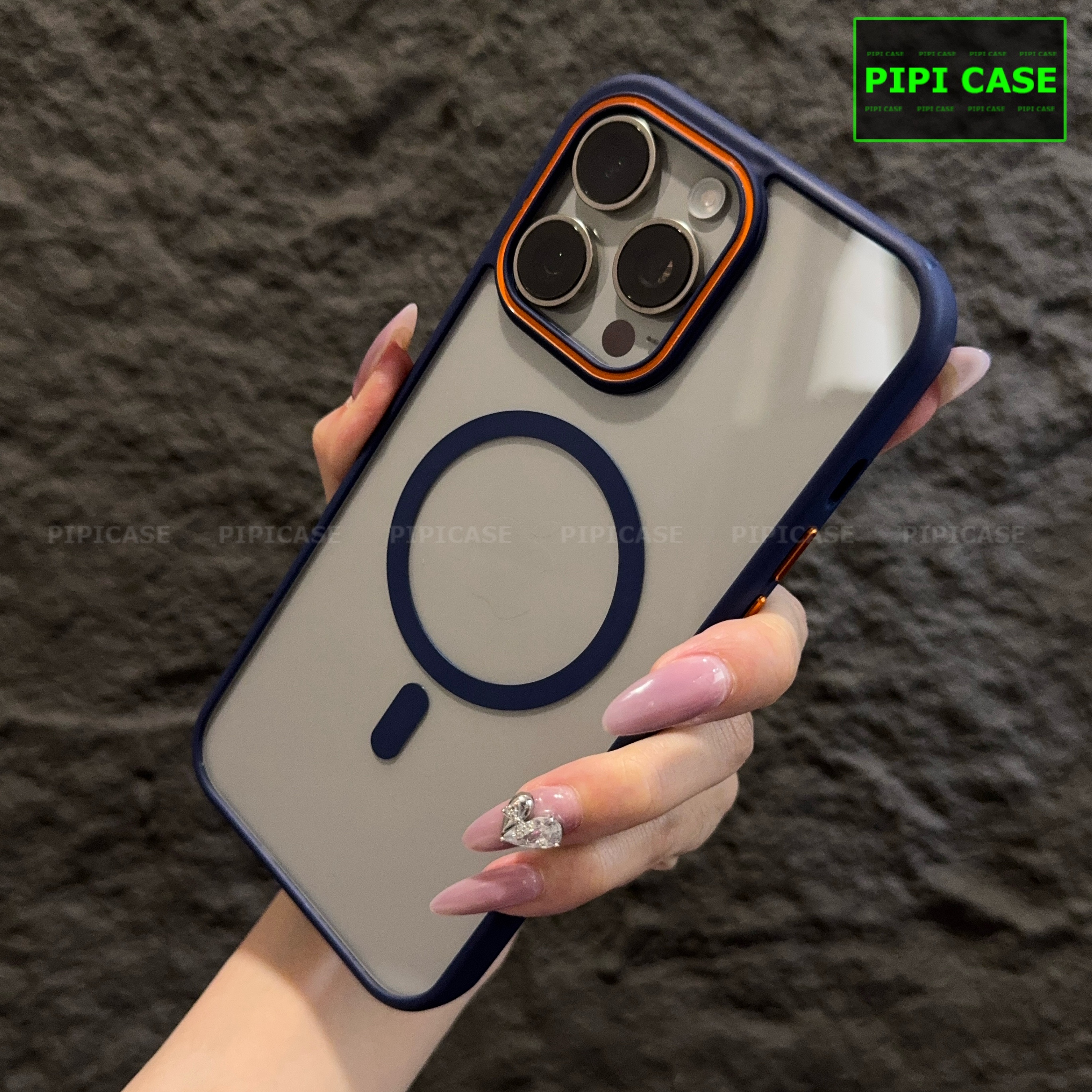 Ốp Lưng iPhone 15 Pro - KM Color - Xanh Dương