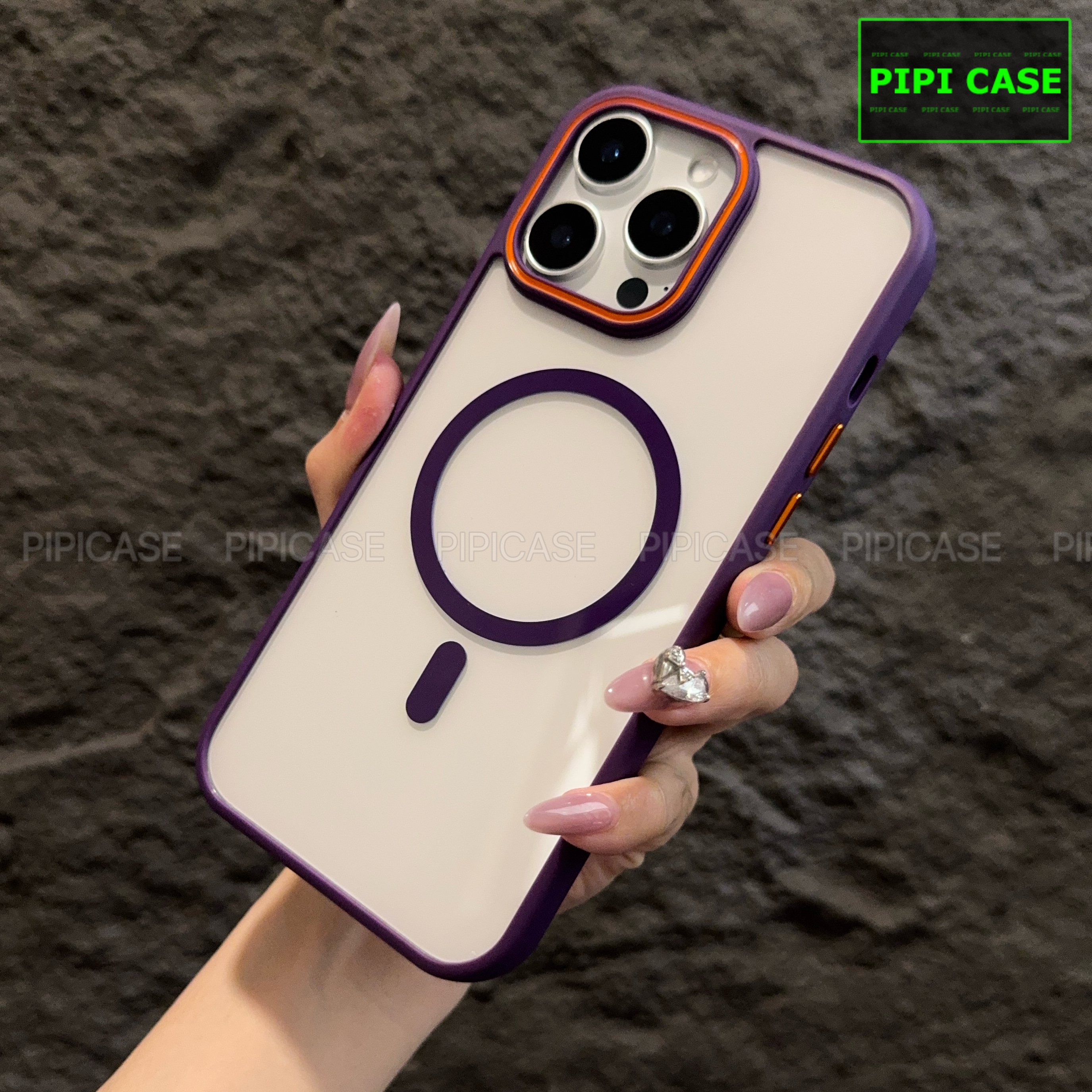 Ốp Lưng iPhone 15 Pro Max - KM Color - Tím