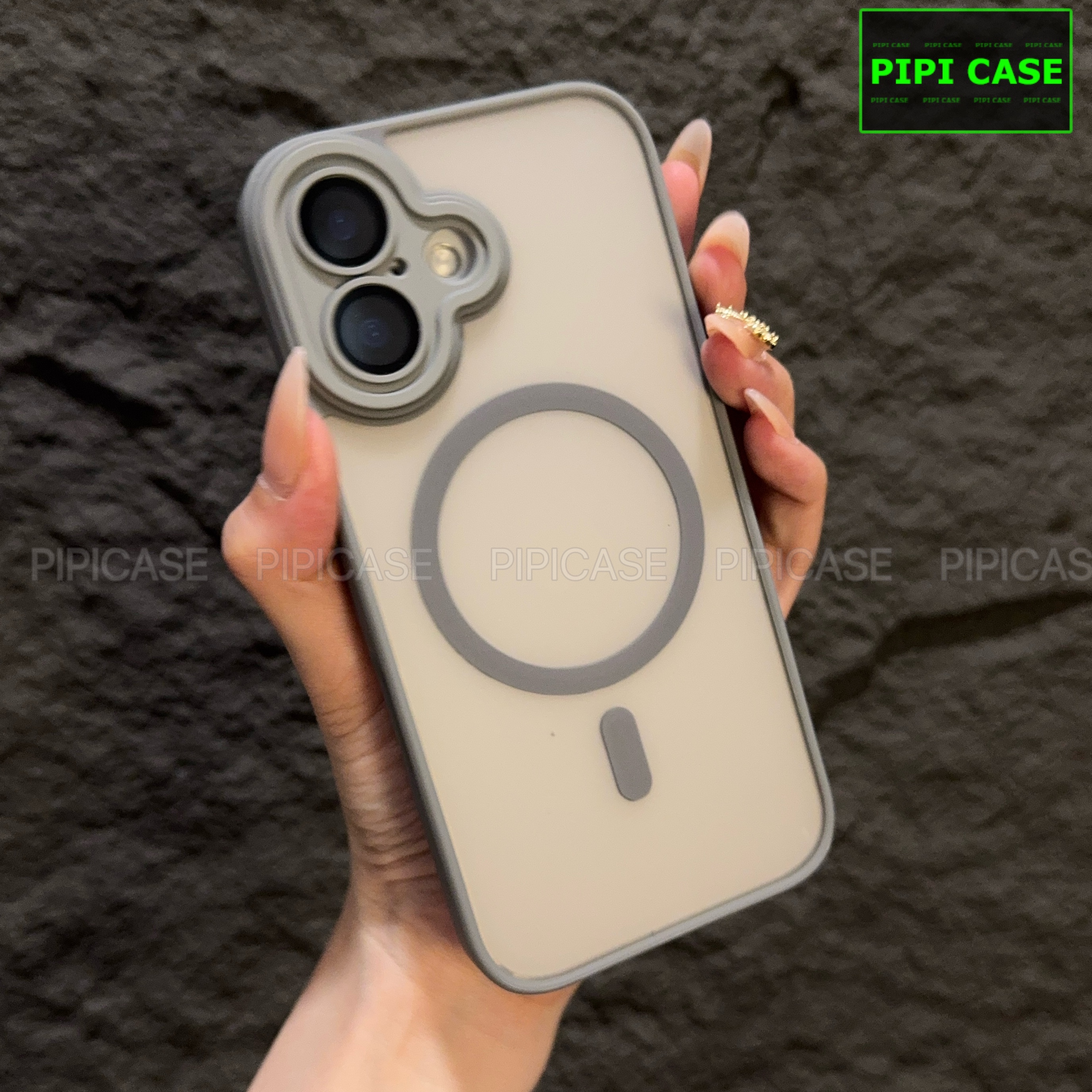 Ốp Lưng iPhone 16 - Kao - Xám