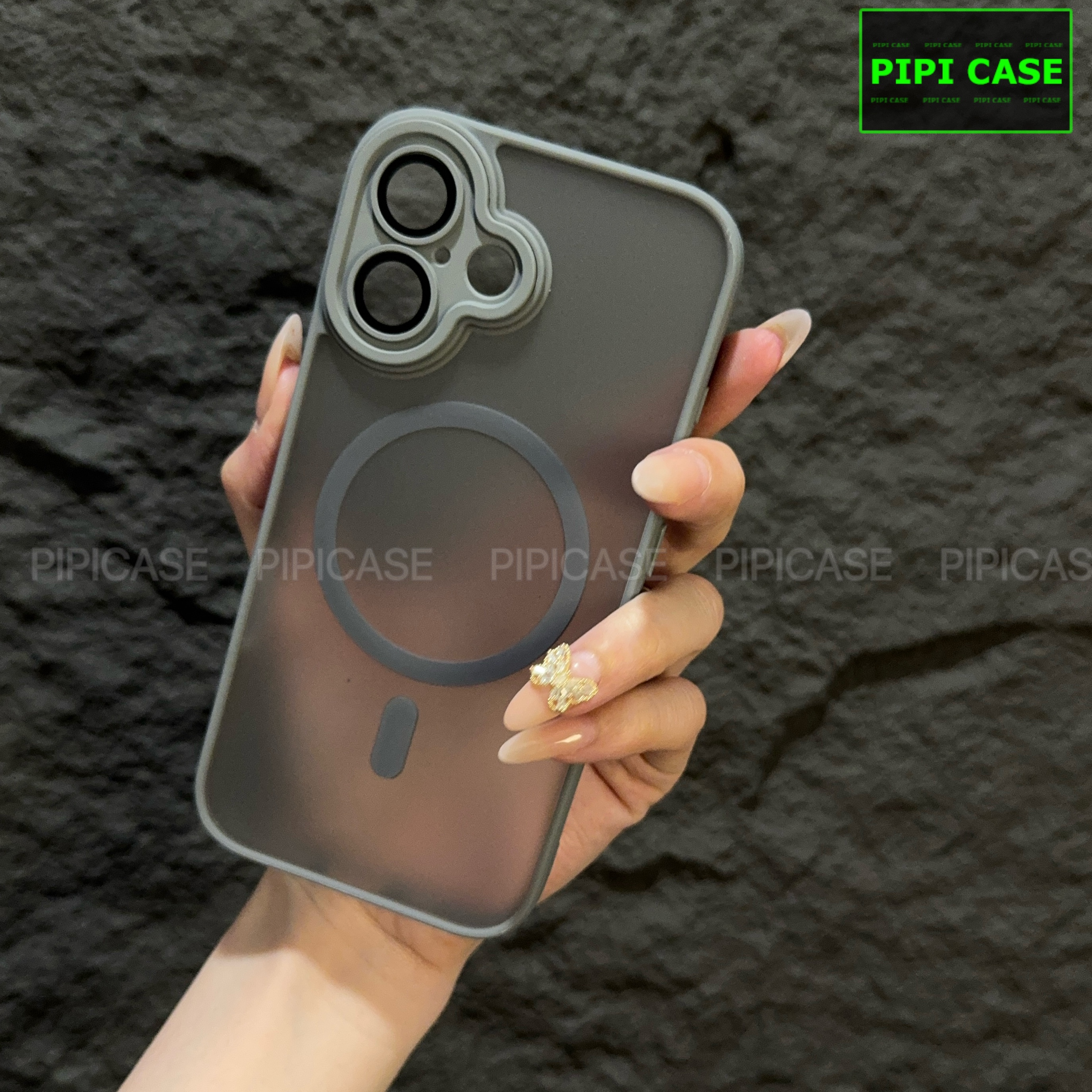 Ốp Lưng iPhone 16 - Kao - Xám