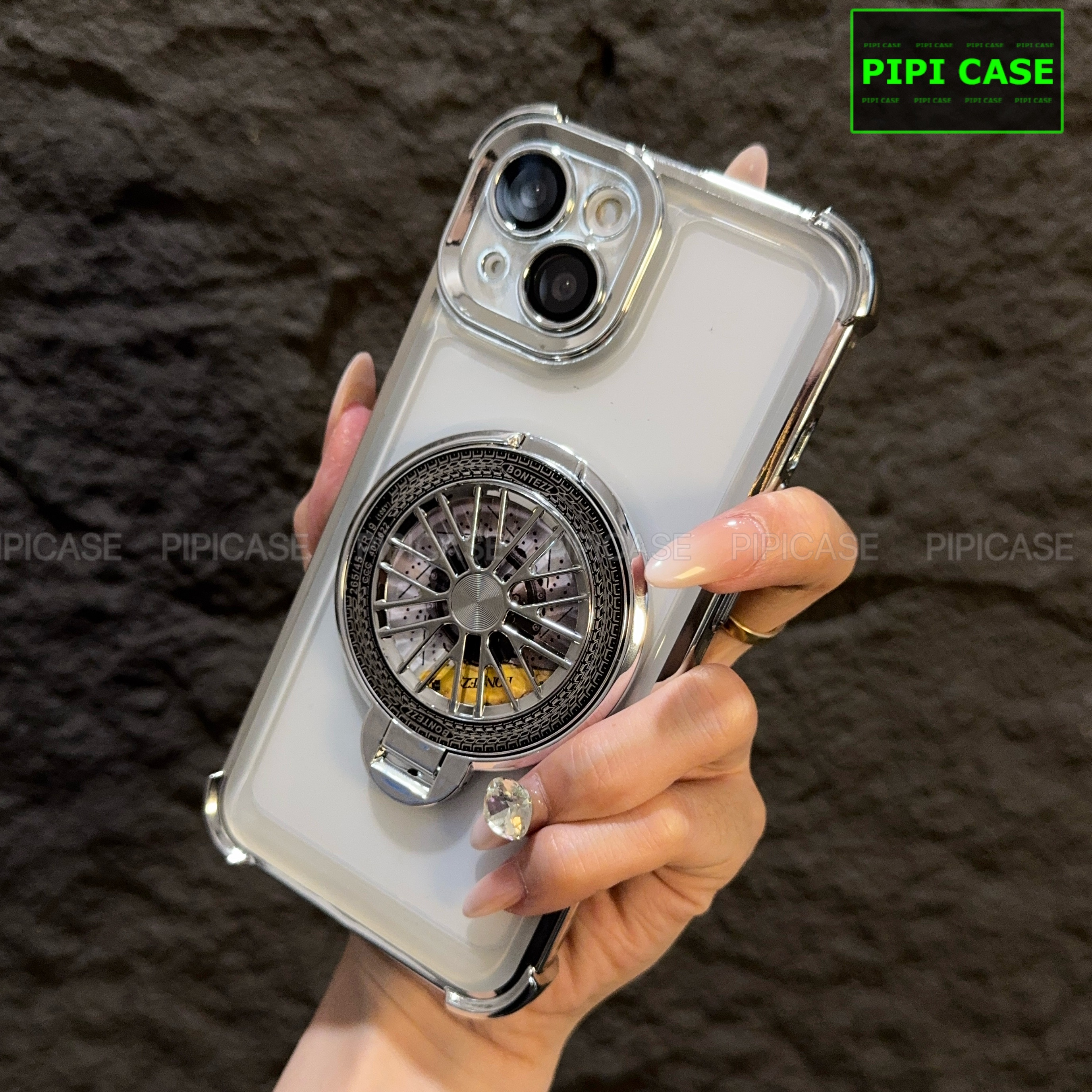 Ốp lưng iPhone 15 - AB - Bạc