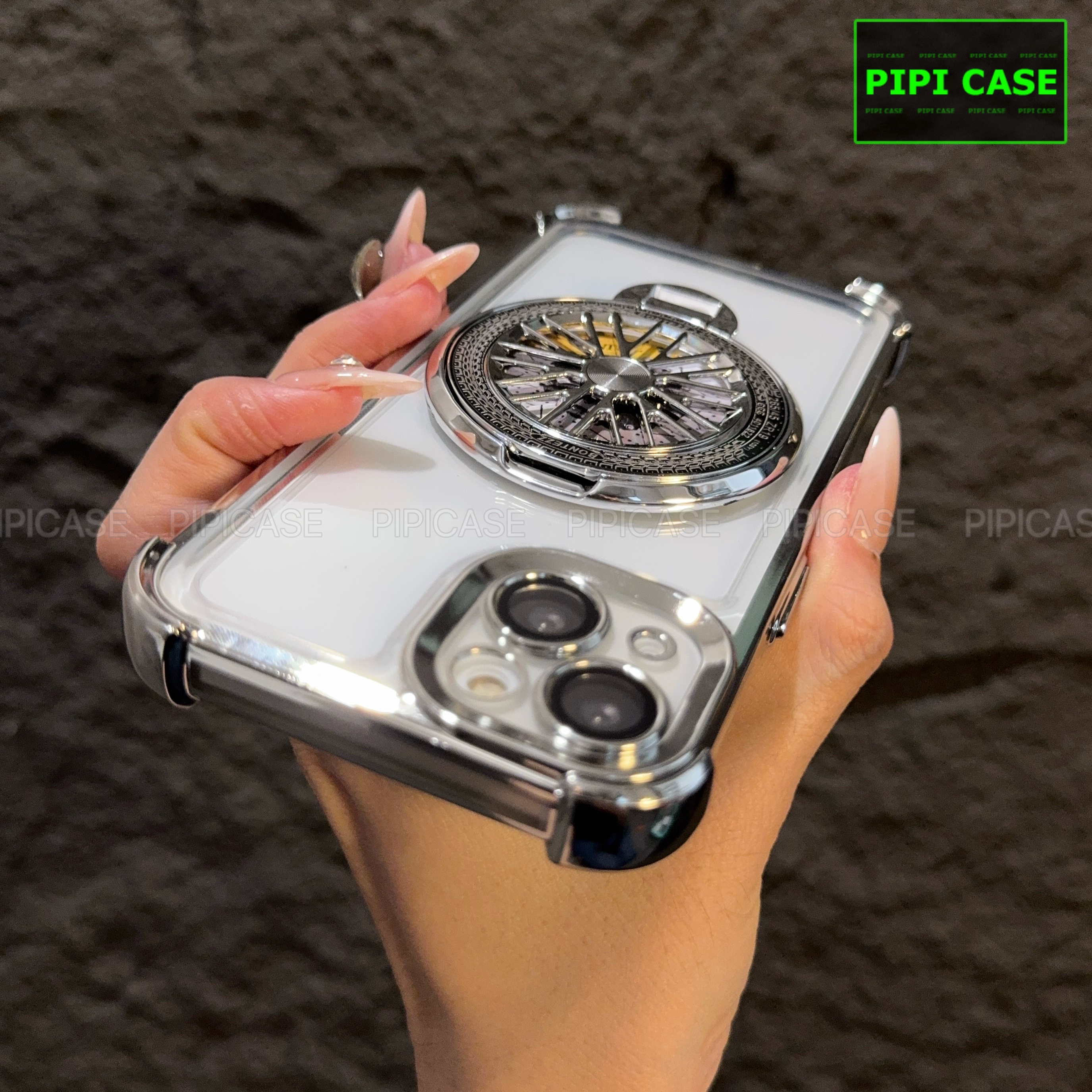 Ốp lưng iPhone 15 - AB - Bạc