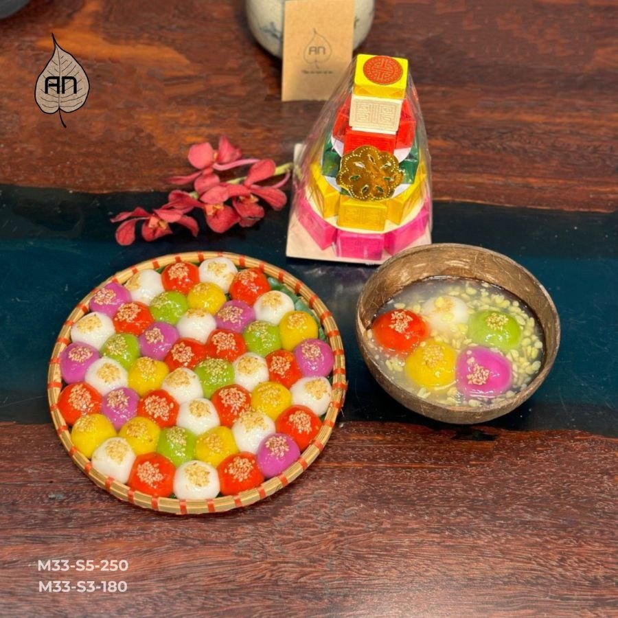 Set Bánh Trôi – Bánh Chay Ngũ Sắc | Lễ Vật Chuẩn Tết Hàn Thực – Cúng Gia Tiên, Dâng Phật