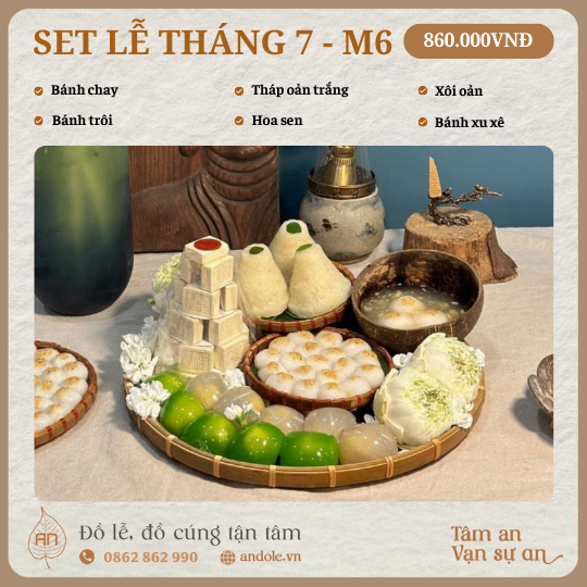 Mâm Cúng Rằm Tháng 7 – Set Trôi Chay Đầy Đủ, Ý Nghĩa