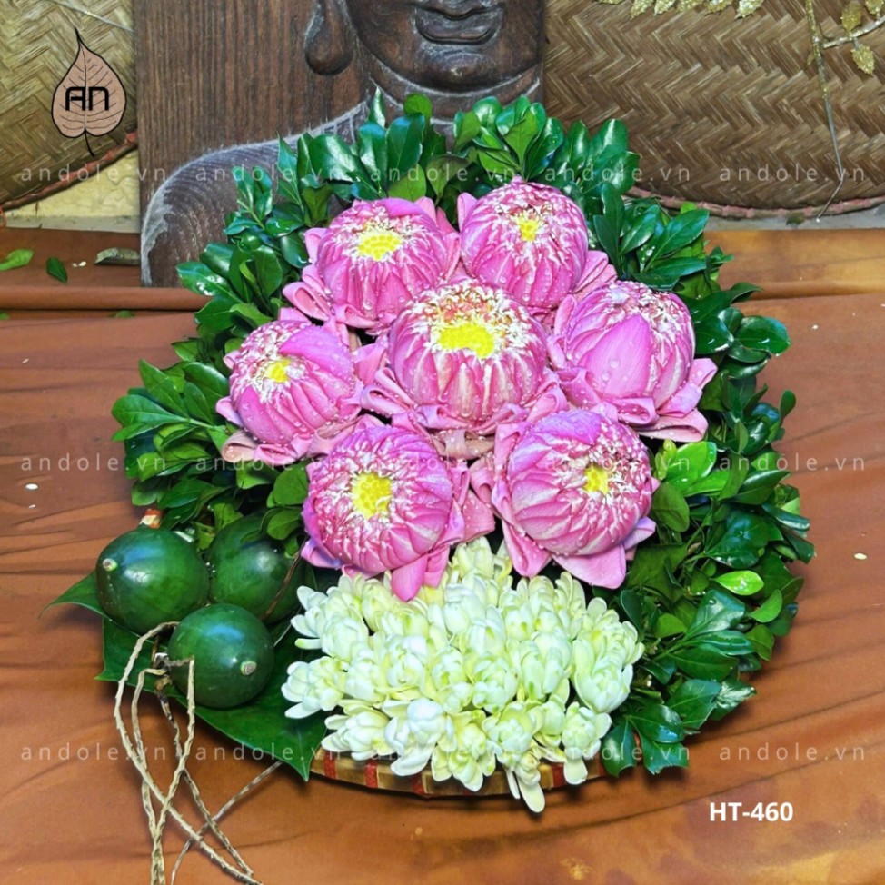Mẹt Hoa Trầu Size 25cm Mẫu 47 - Lễ Phẩm Cúng Kính Sang Trọng