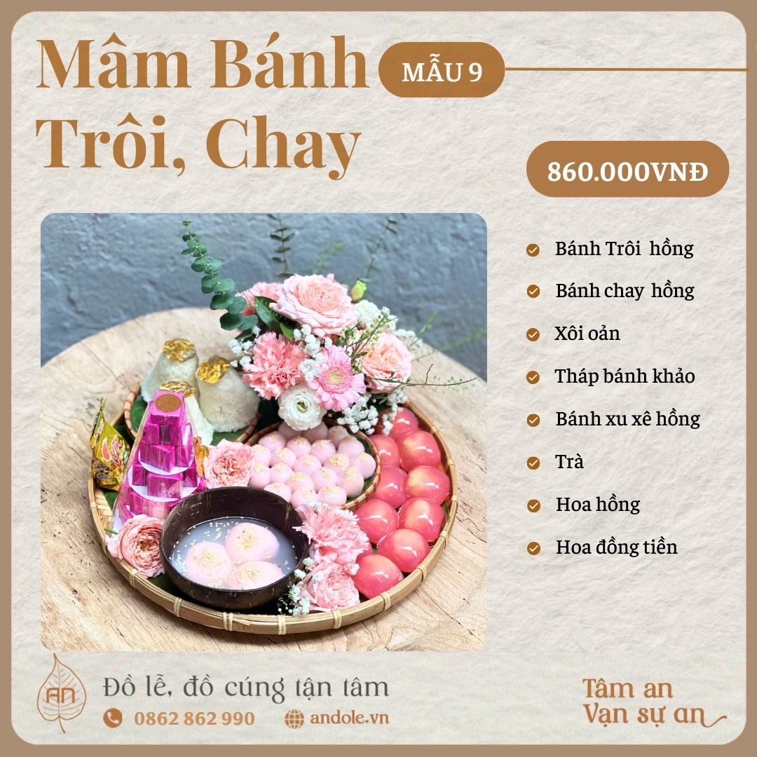 Mâm Bánh Trôi Chay Mẫu 9 | Mâm Cúng Tết Hàn Thực Đẹp – Trang Nghiêm – Thanh Tịnh