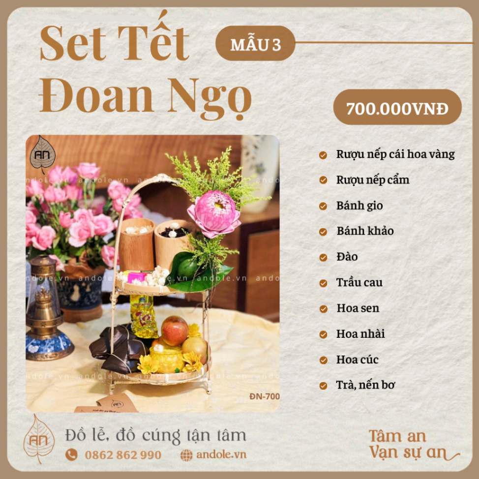 Set Tết Đoan Ngọ Mẫu 6 – Đầy Đủ và Tiện Lợi.