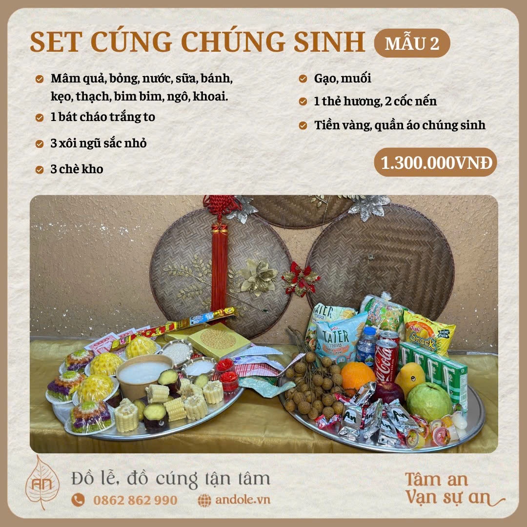 Set cúng chúng sinh rằm tháng 7 - Mẫu 2