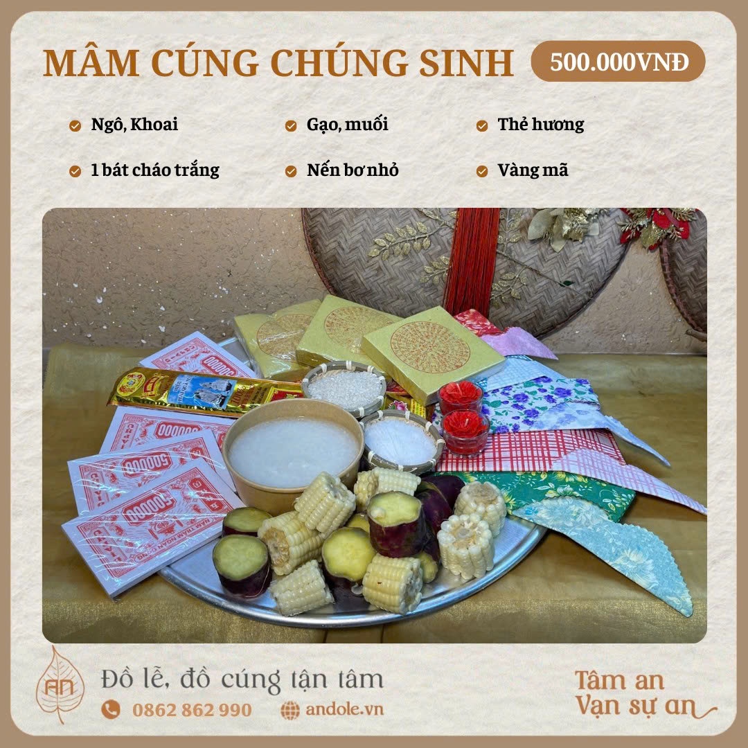 Mâm cúng chúng sinh - Mẫu 1
