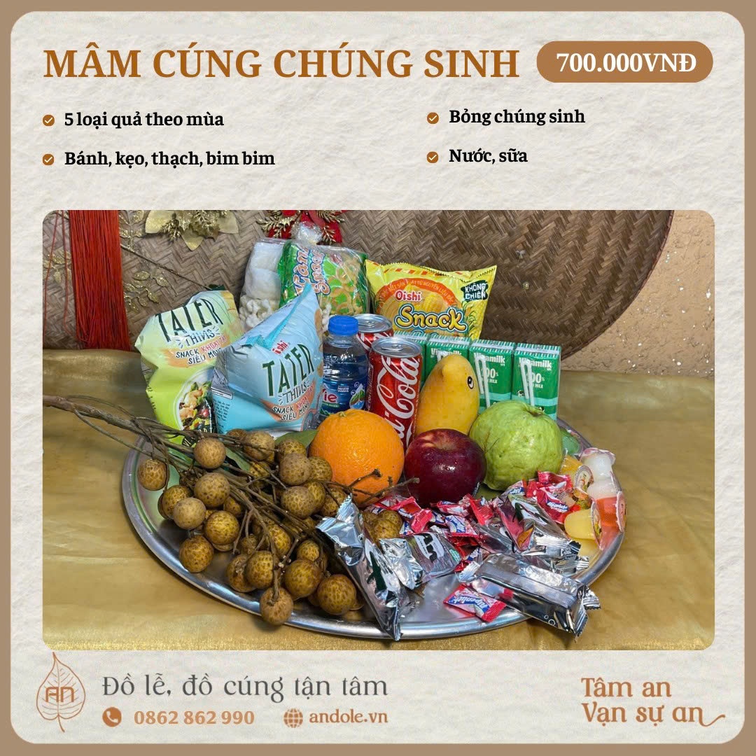 Mâm cúng chúng sinh - Mẫu 3