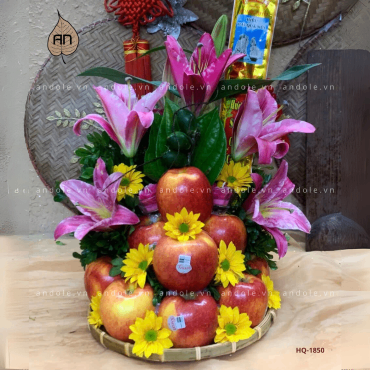 Mẹt hoa quả dạng tháp - Mẫu 12