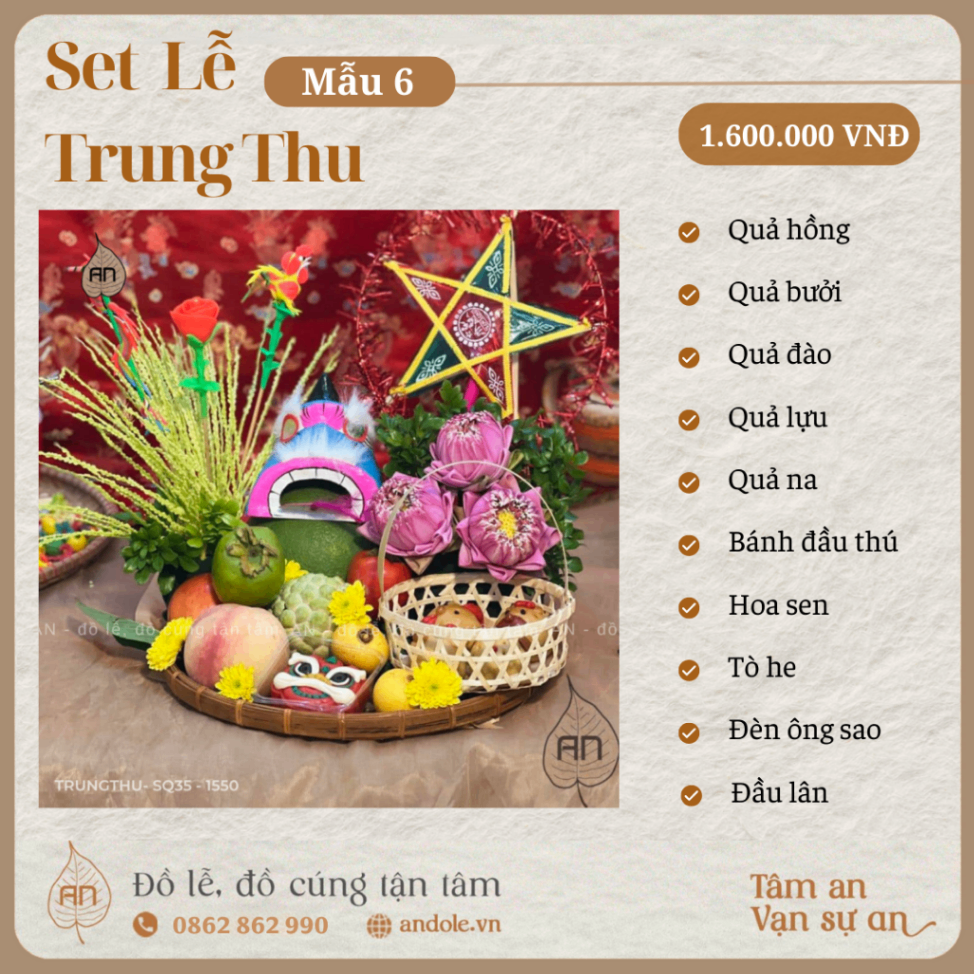 Mâm cúng Trung Thu - Mẫu 6