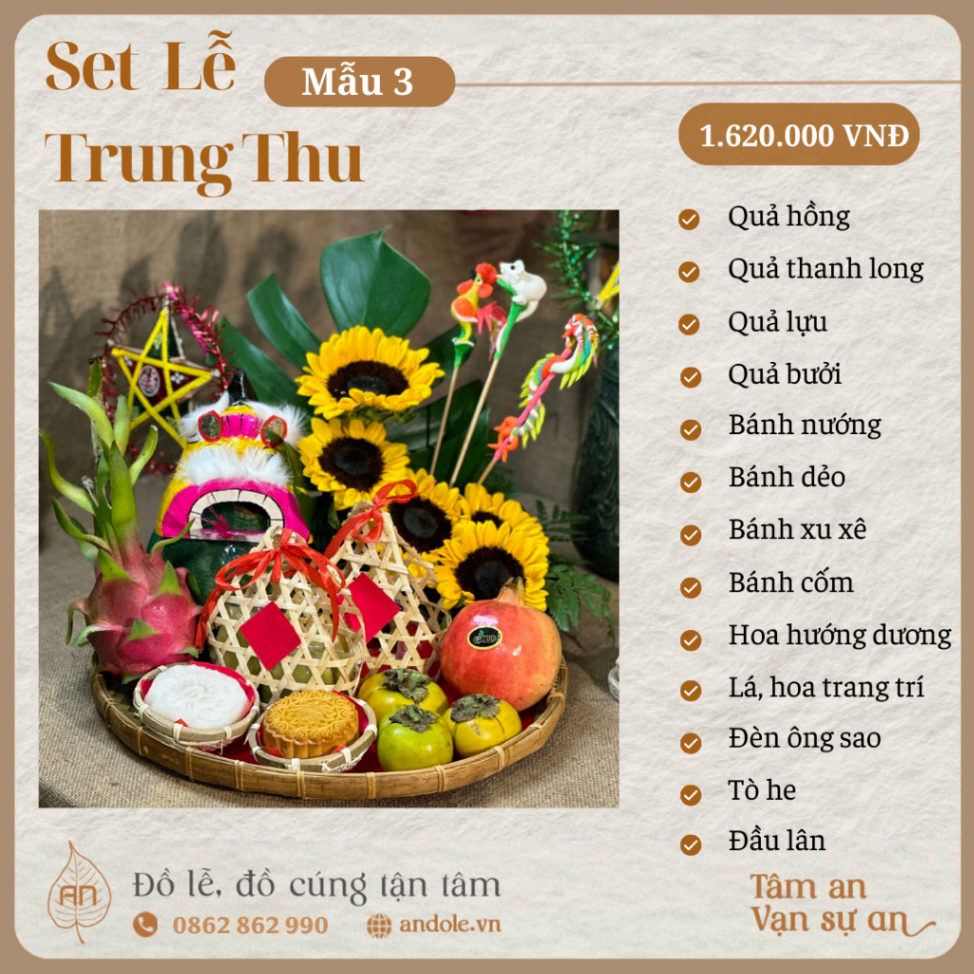 Mâm cúng Trung Thu - Mẫu 3