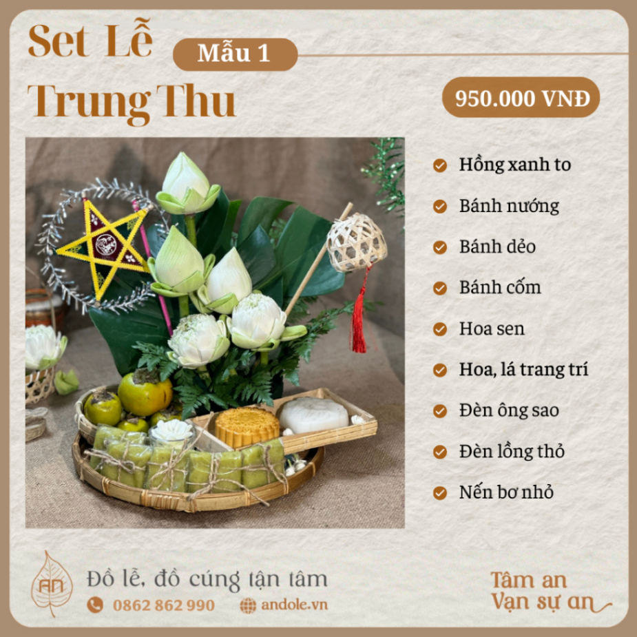 Mâm cúng Trung Thu - Mẫu 1