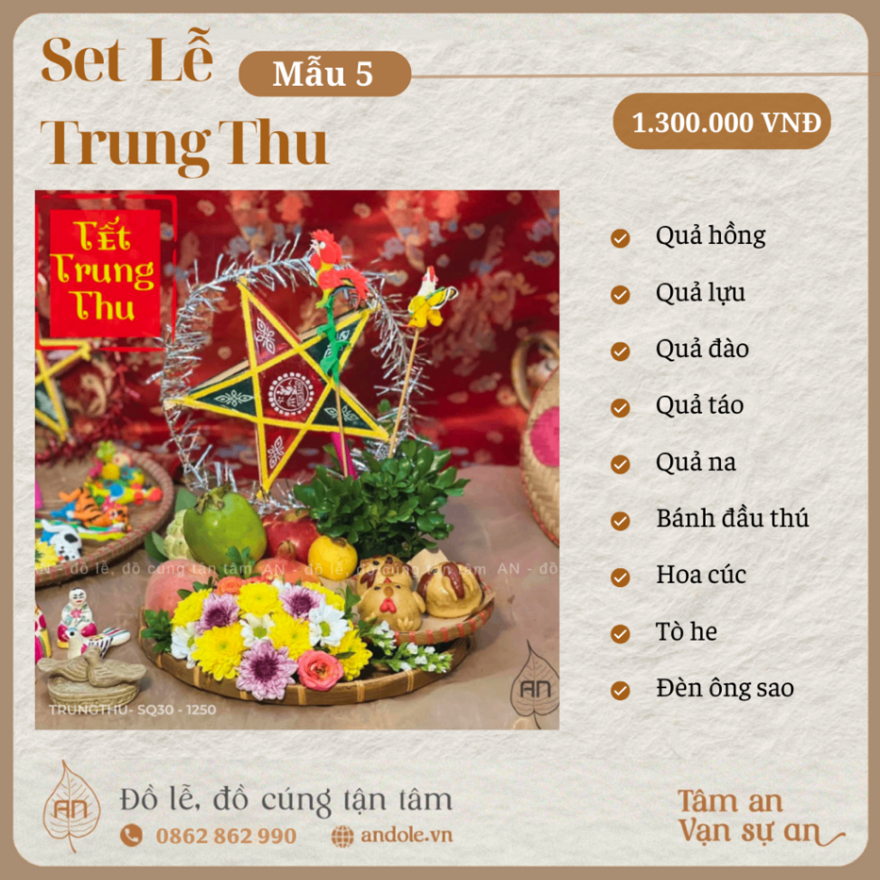 Mâm cúng Trung Thu - Mẫu 5