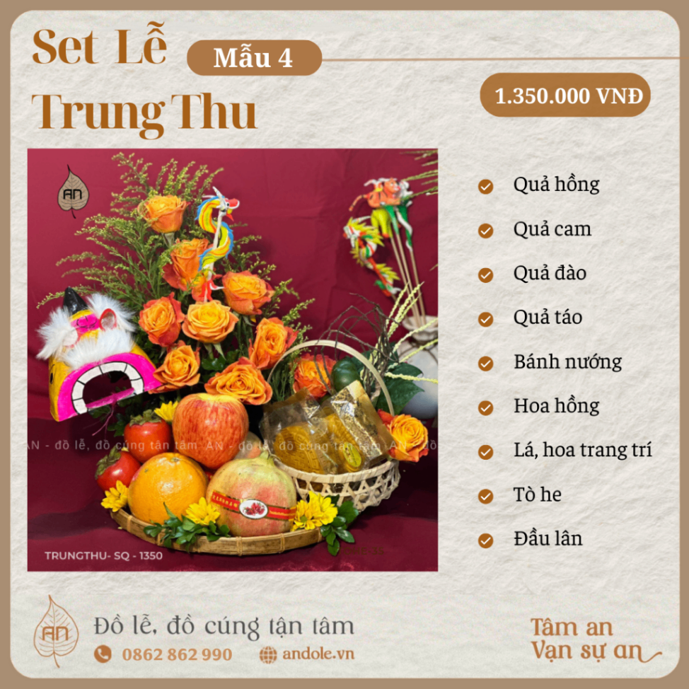 Mâm cúng Trung Thu - Mẫu 4