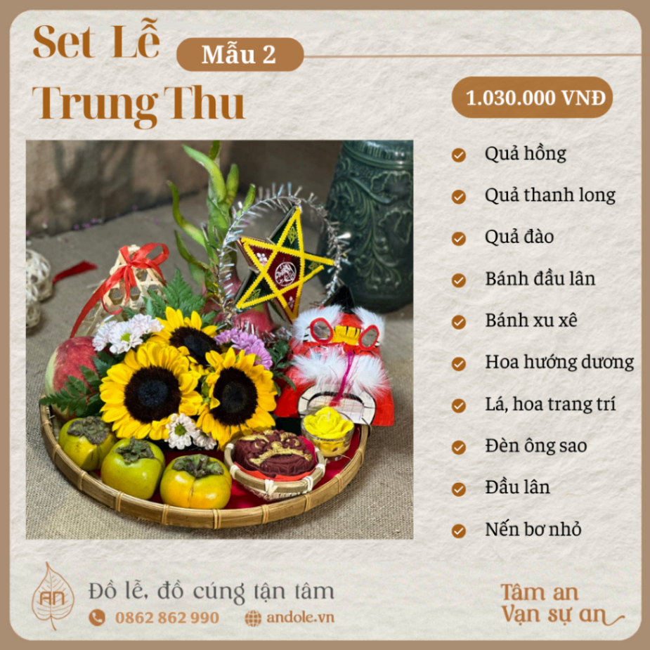 Mâm cúng Trung Thu - Mẫu 2