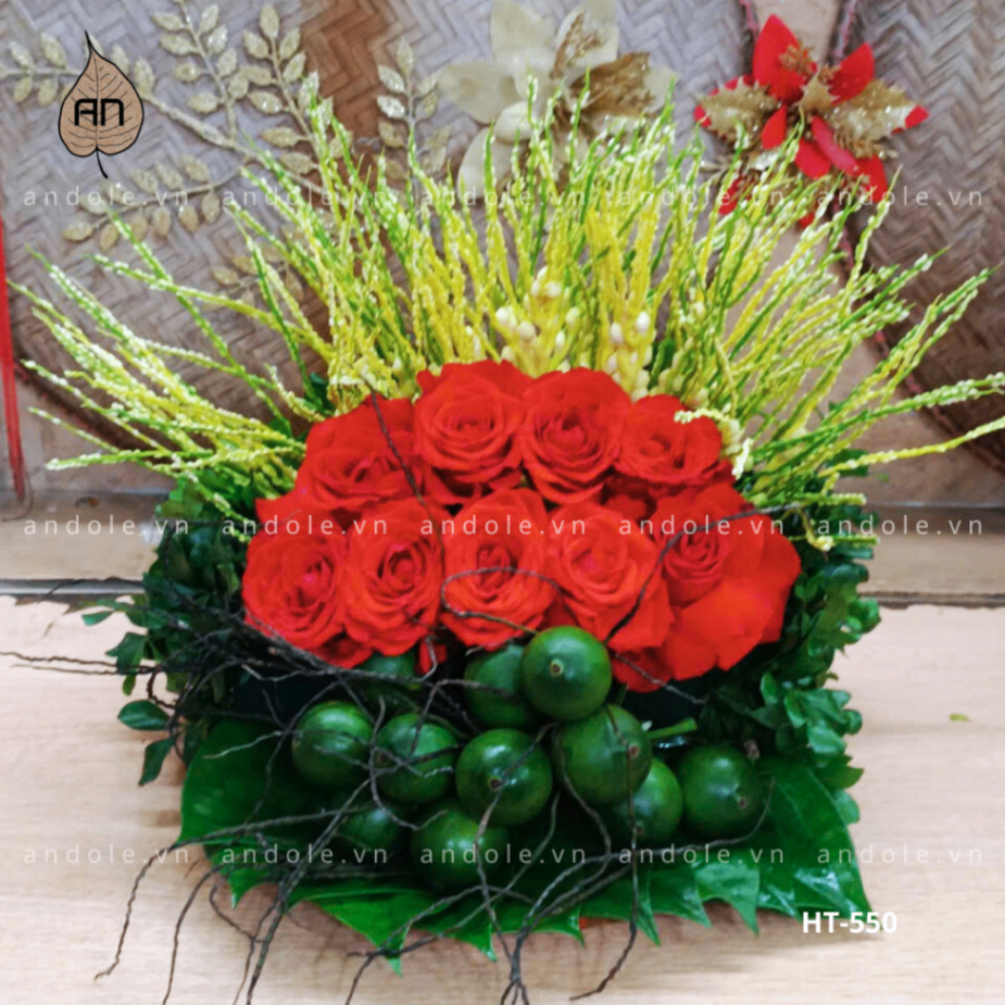 Mẹt Hoa Trầu Size 25cm Mẫu 49 - Lễ Vật Cúng Kính Sang Trọng