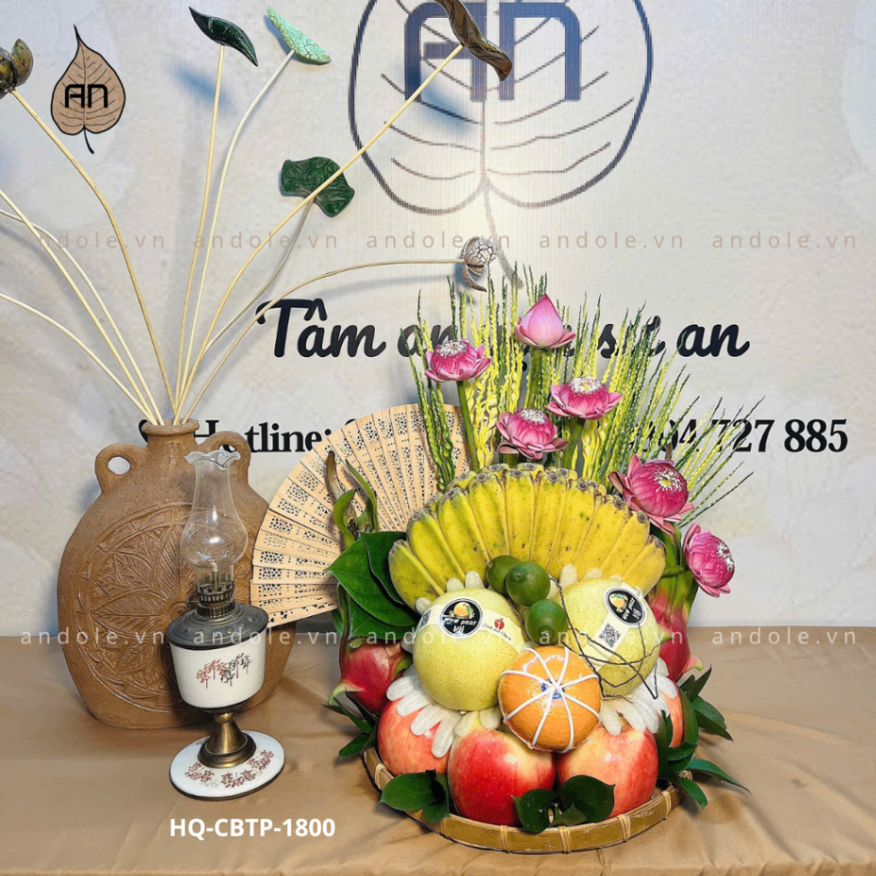 Mẹt hoa quả chuối bàn tay phật - Mẫu 42