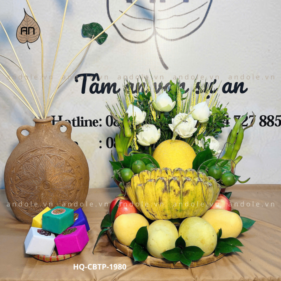 Mẹt hoa quả chuối bàn tay phật - Mẫu 41