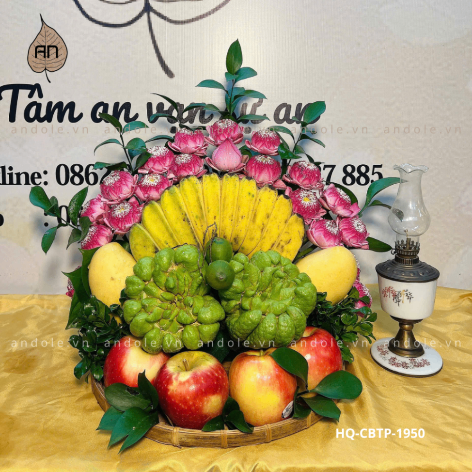 Mẹt hoa quả chuối bàn tay phật - Mẫu 40