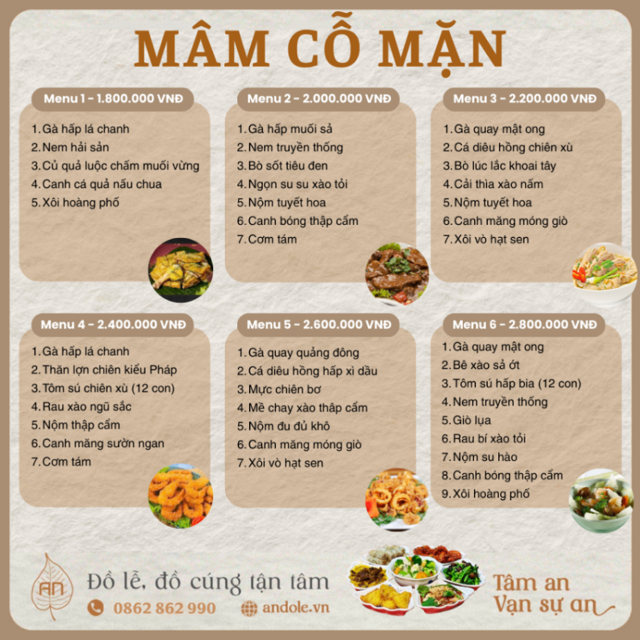 Mâm cỗ cúng mặn