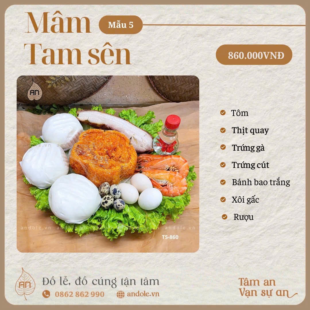 Mâm tam sên cúng ngày Vía Thần Tài - Mẫu 5